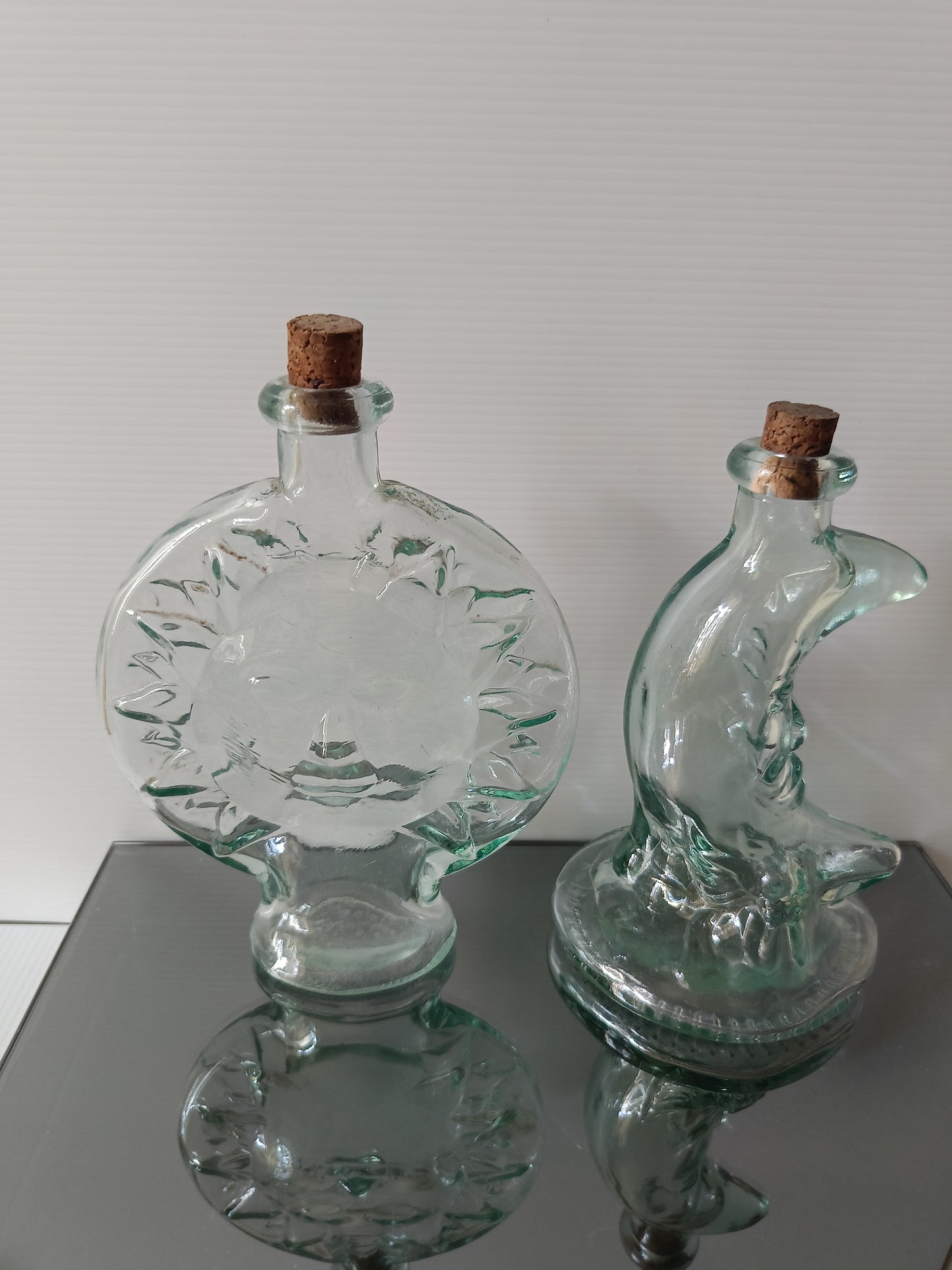 Bottiglie Sole E Luna In Vetro Vintage