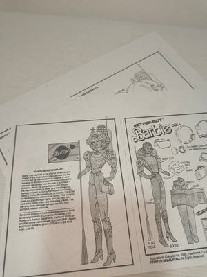 Riproduzione in copia libretto di istruzioni Barbie Astronaut anni 80