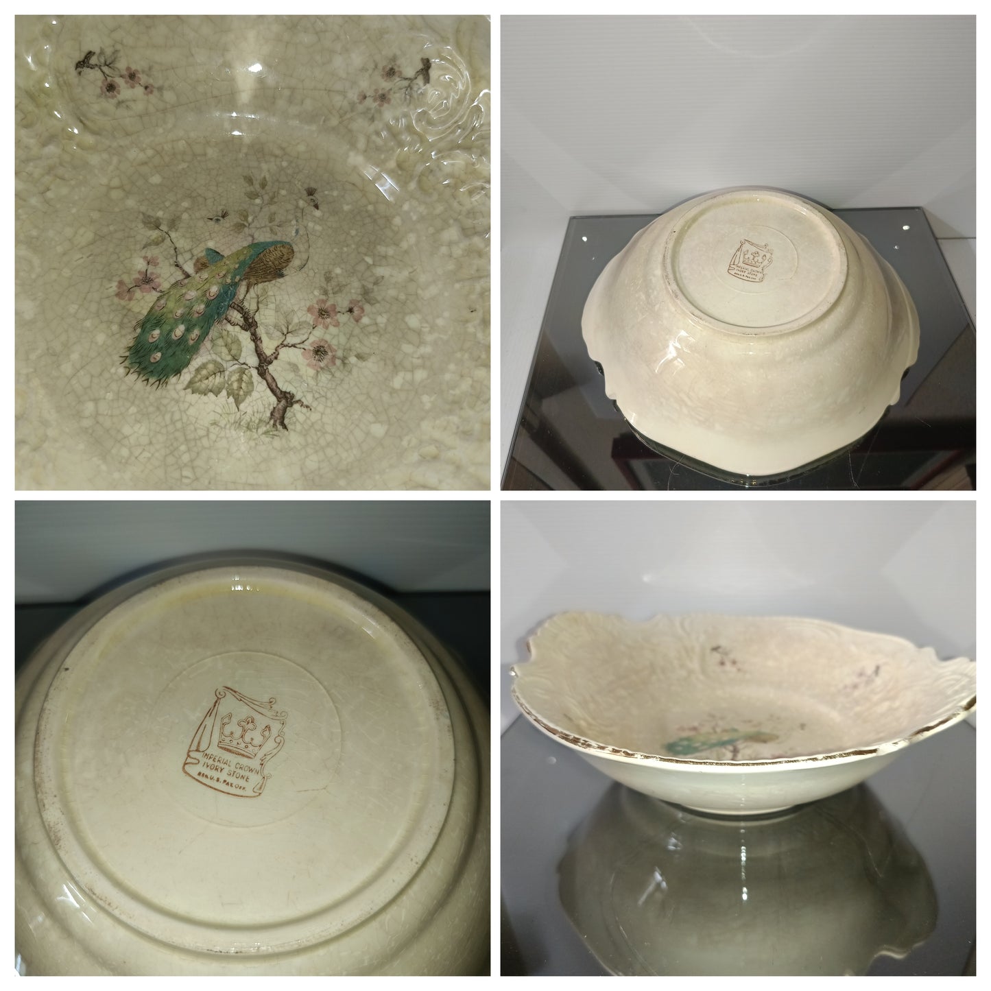 Antica Ciotola In Ceramica Imperial Crown Ivory Stone