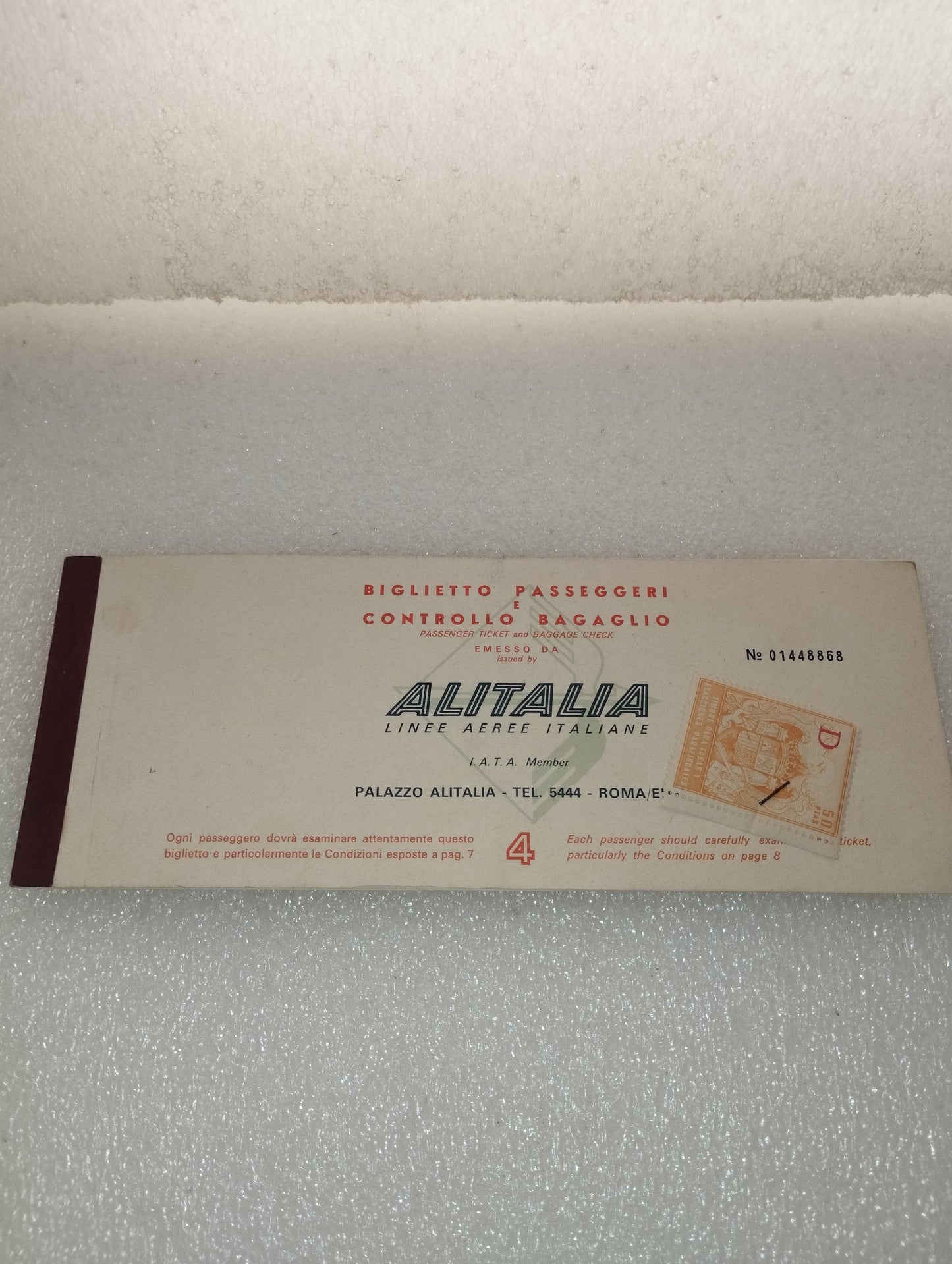 Alitalia Biglietto Aereo Anni 70
Originale