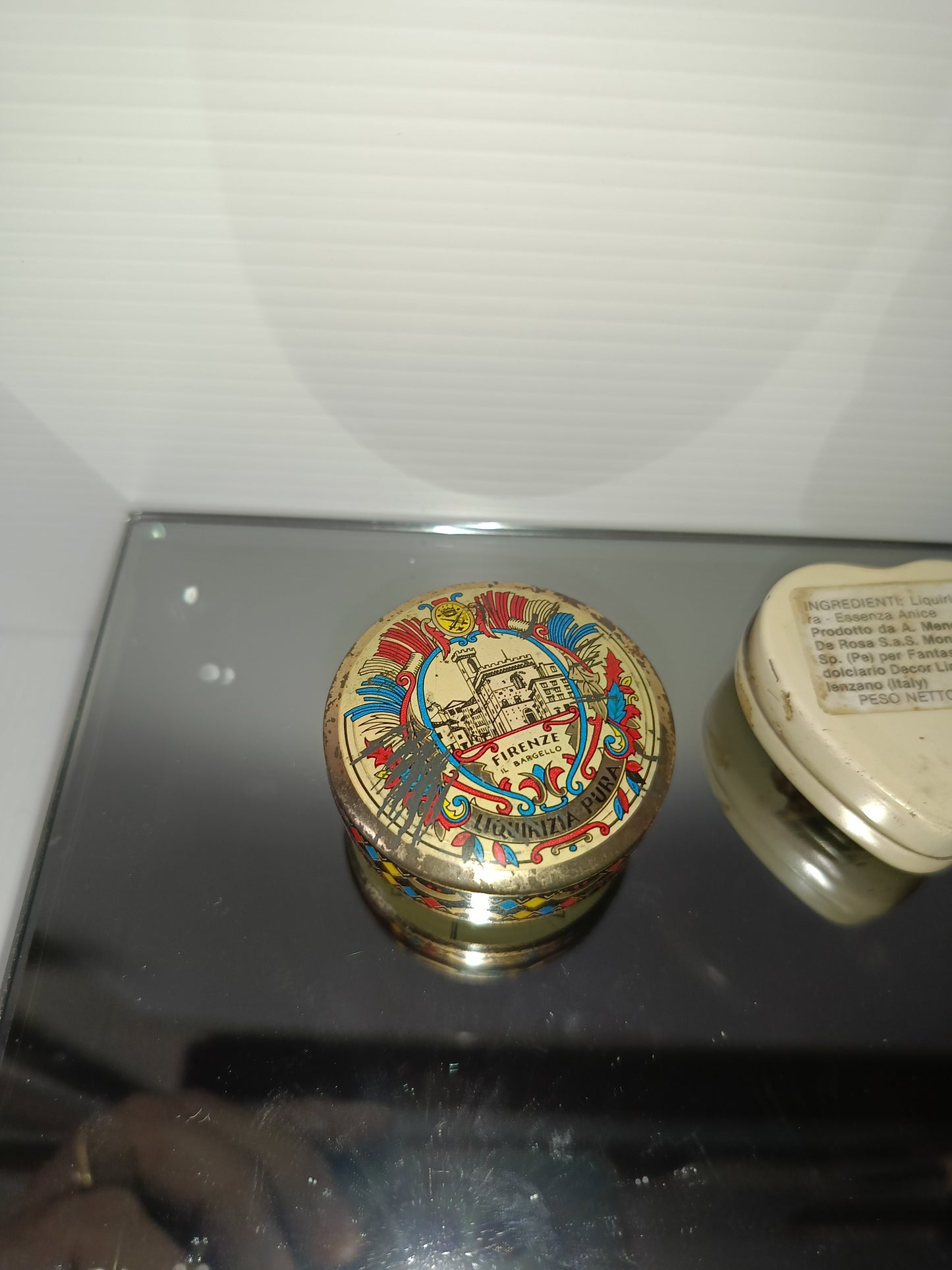 4 Scatolina Caramelle In Latta Vintage