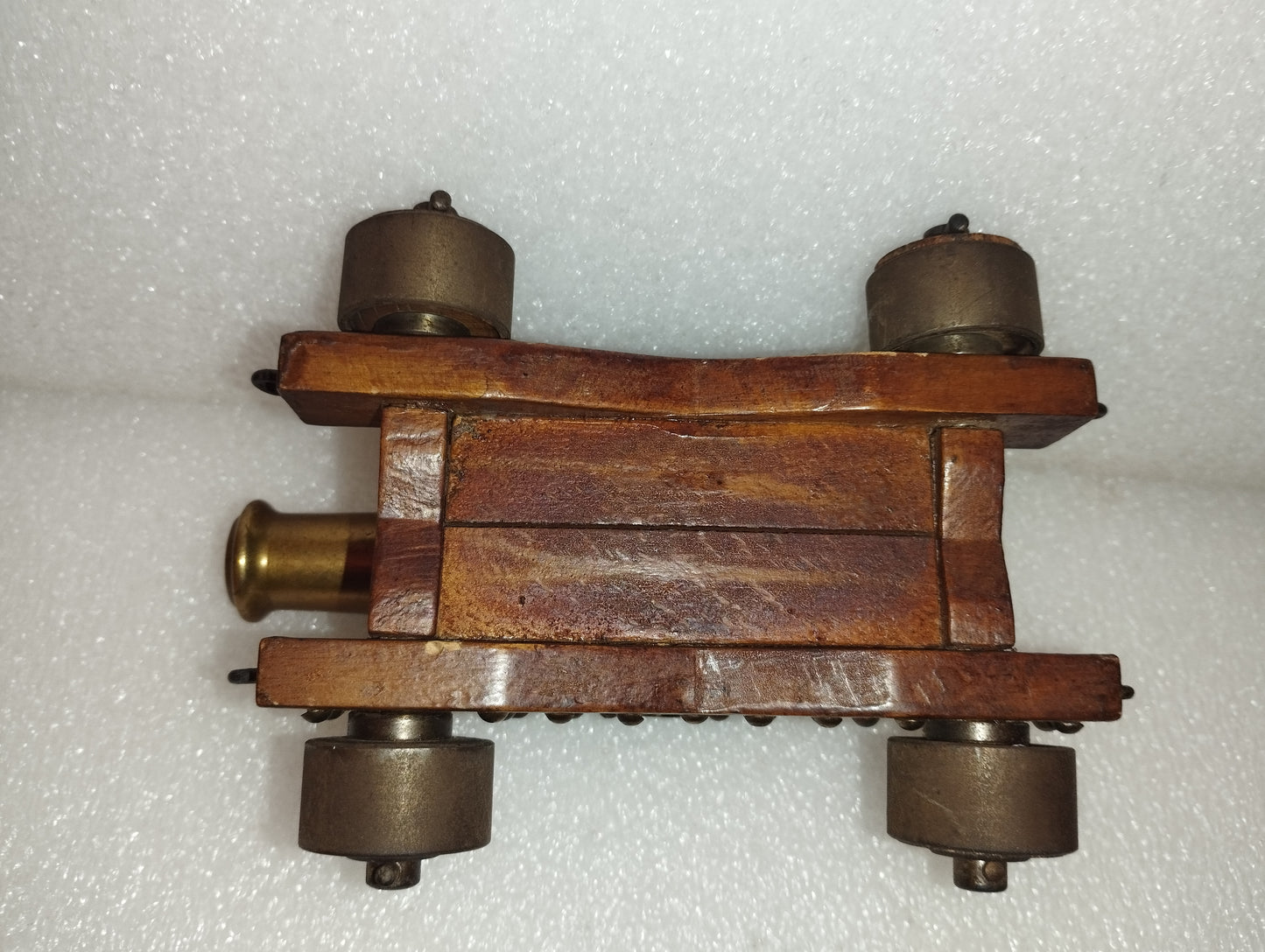 Riproduzione Cannone Vascello Da Guerra In Bronzo E Legno vintage