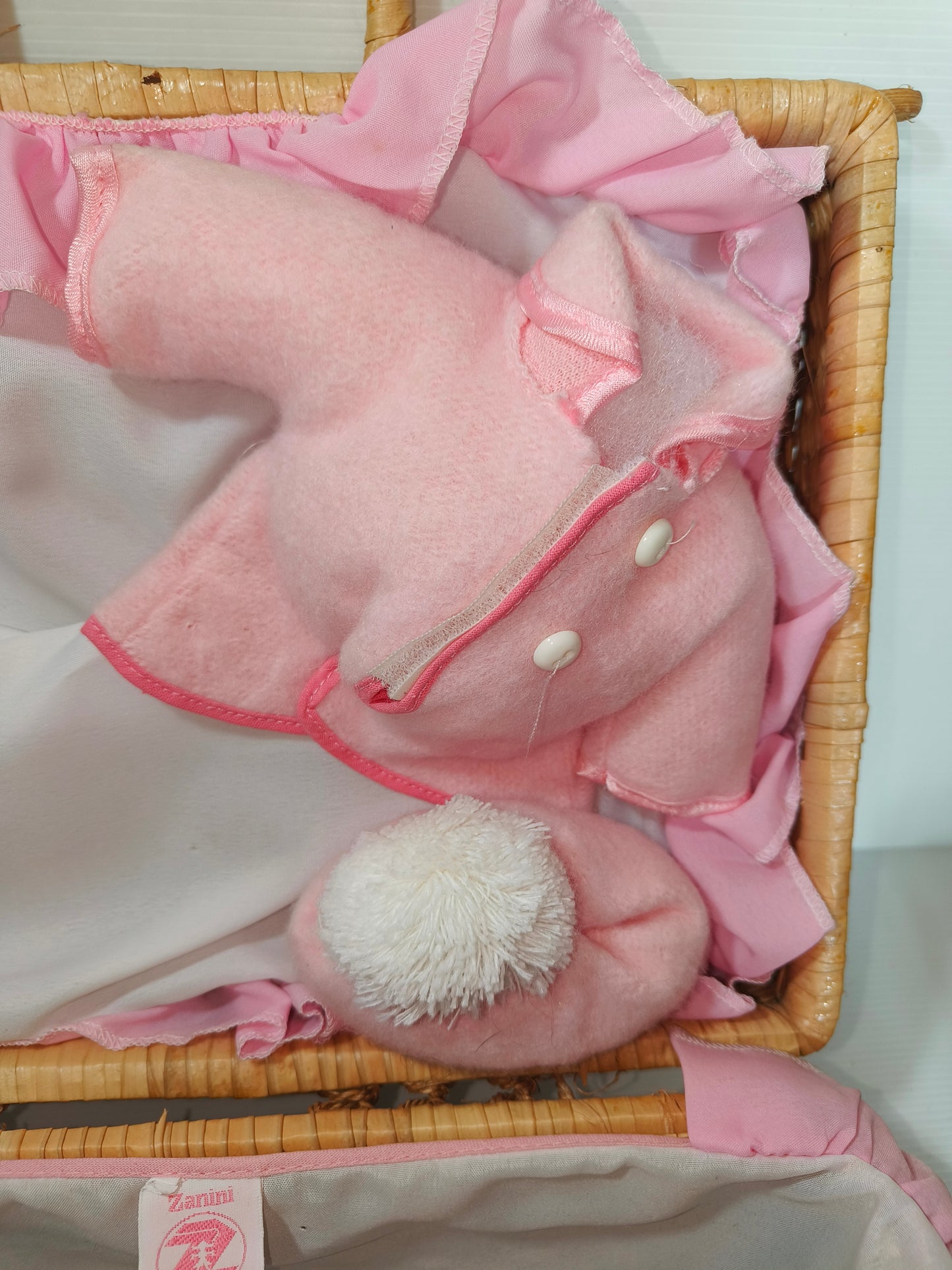 Bambola con cestino Zanini e Zambelli vintage, LEGGI