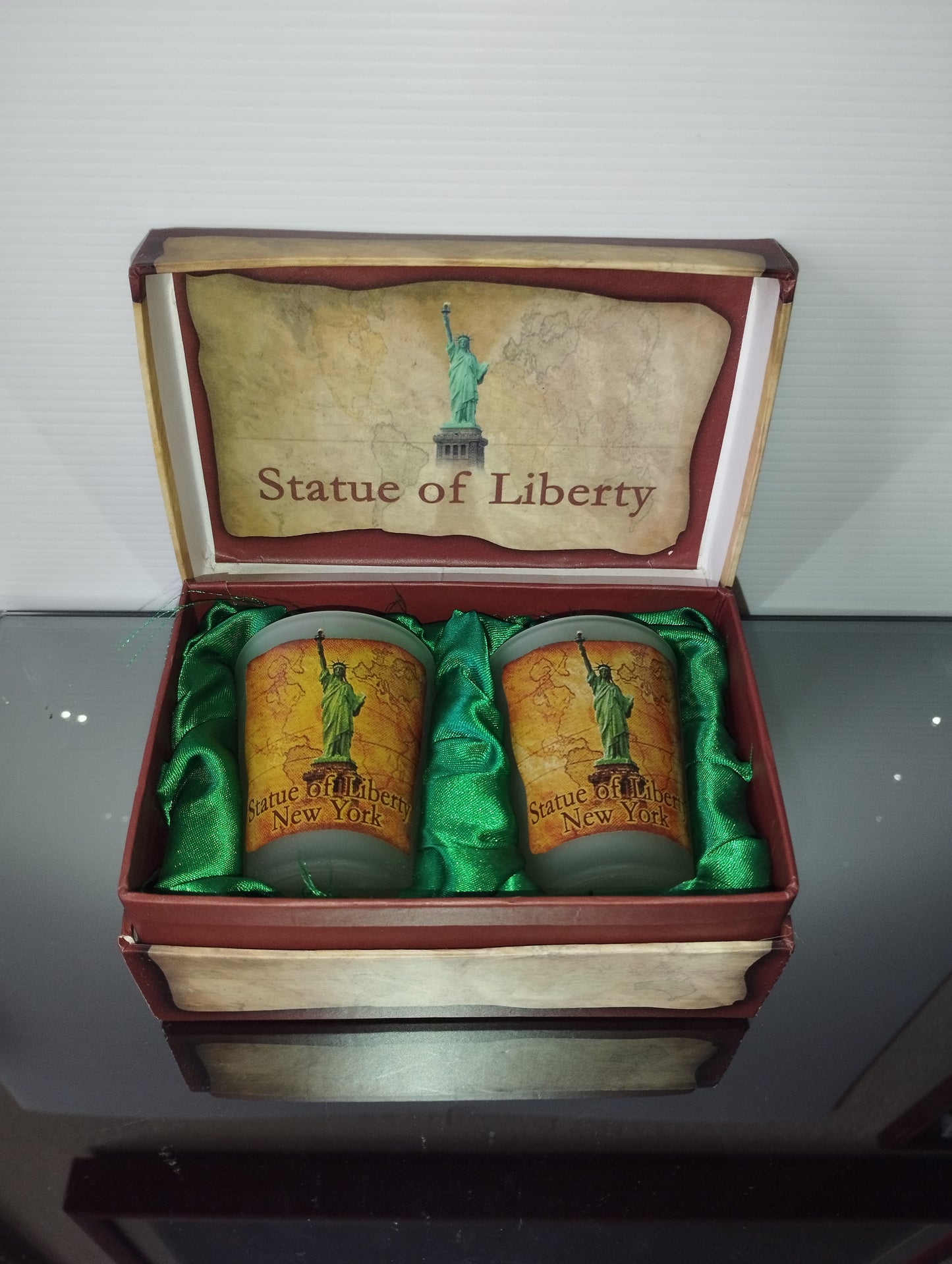 Statua Della Libertà Souvenir Set 2 Bicchierini in vetro
