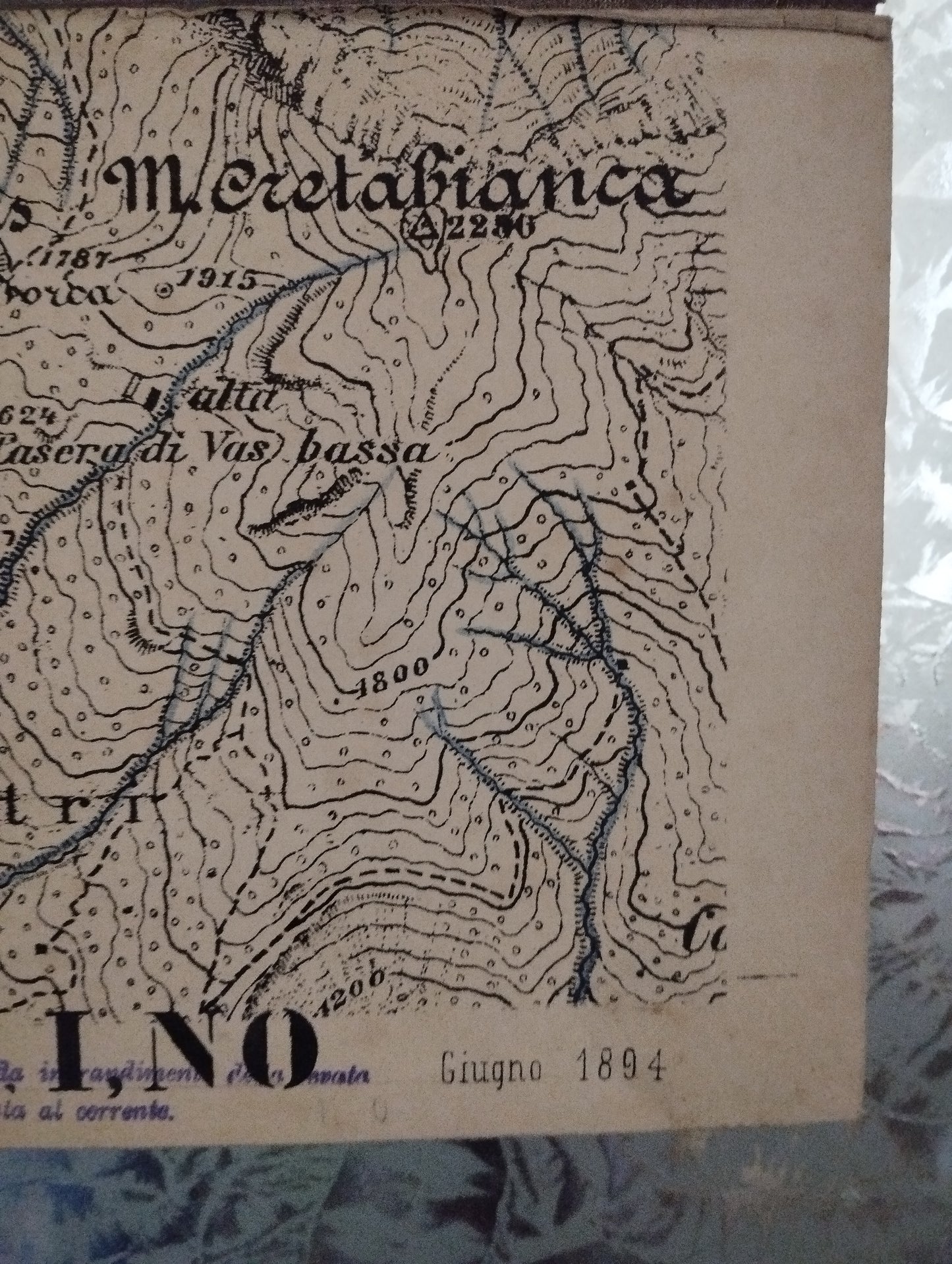 Antica Cartina Telata Prato Carnico Nord  Ovest scala 1:25.000
Datata giugno 1894