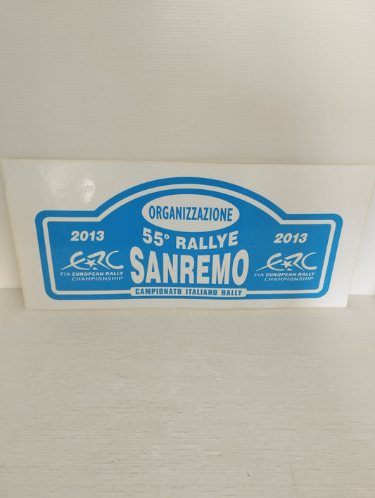 55° Rallye Sanremo 2013 Adesivo Originale
Organizzazione