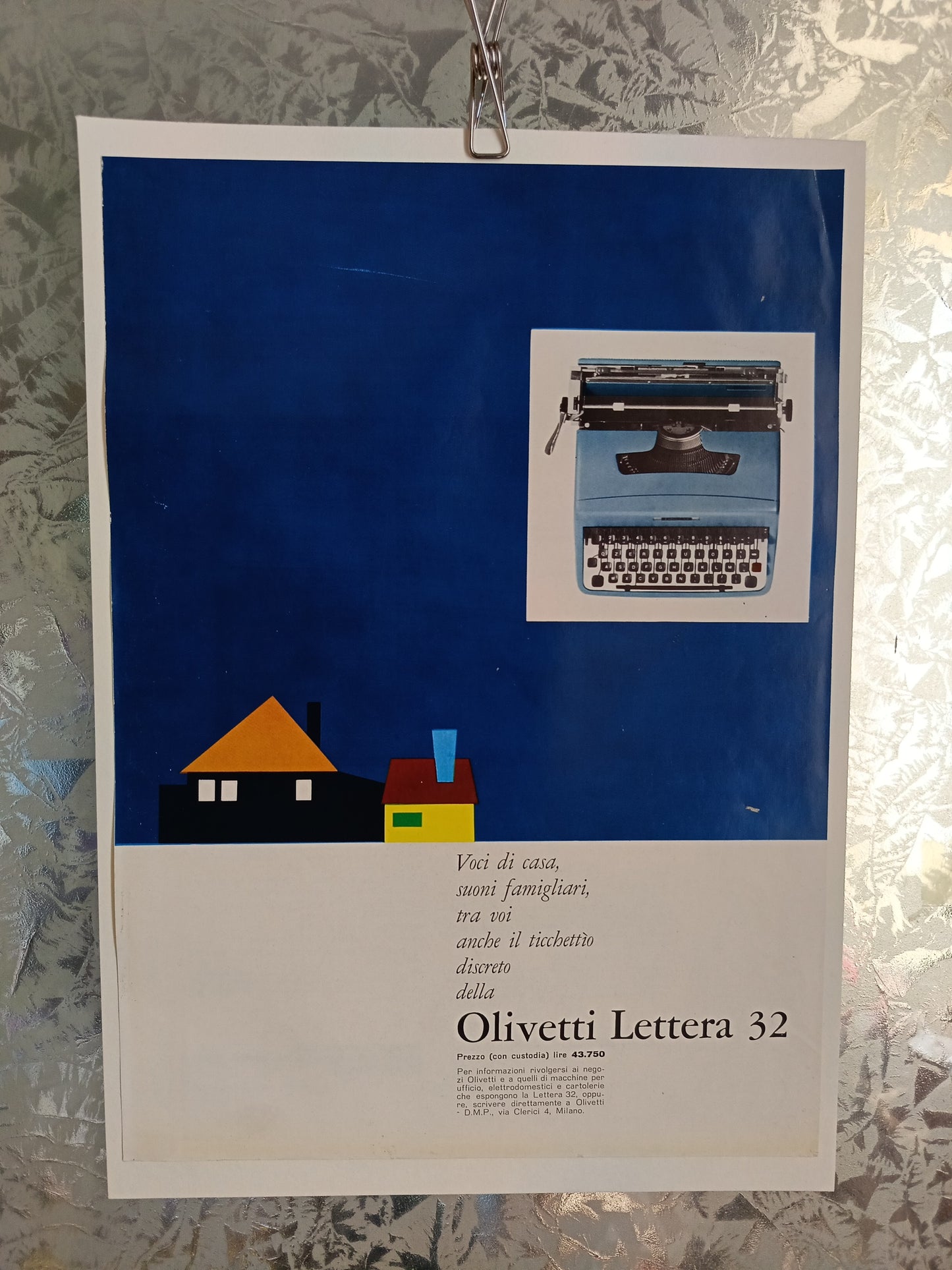 Olivetti Lettera 32 Stampa Pubblicitaria da rivista d'epoca su cartoncino