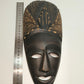 Maschera tribale africana vintage in legno, LEGGI