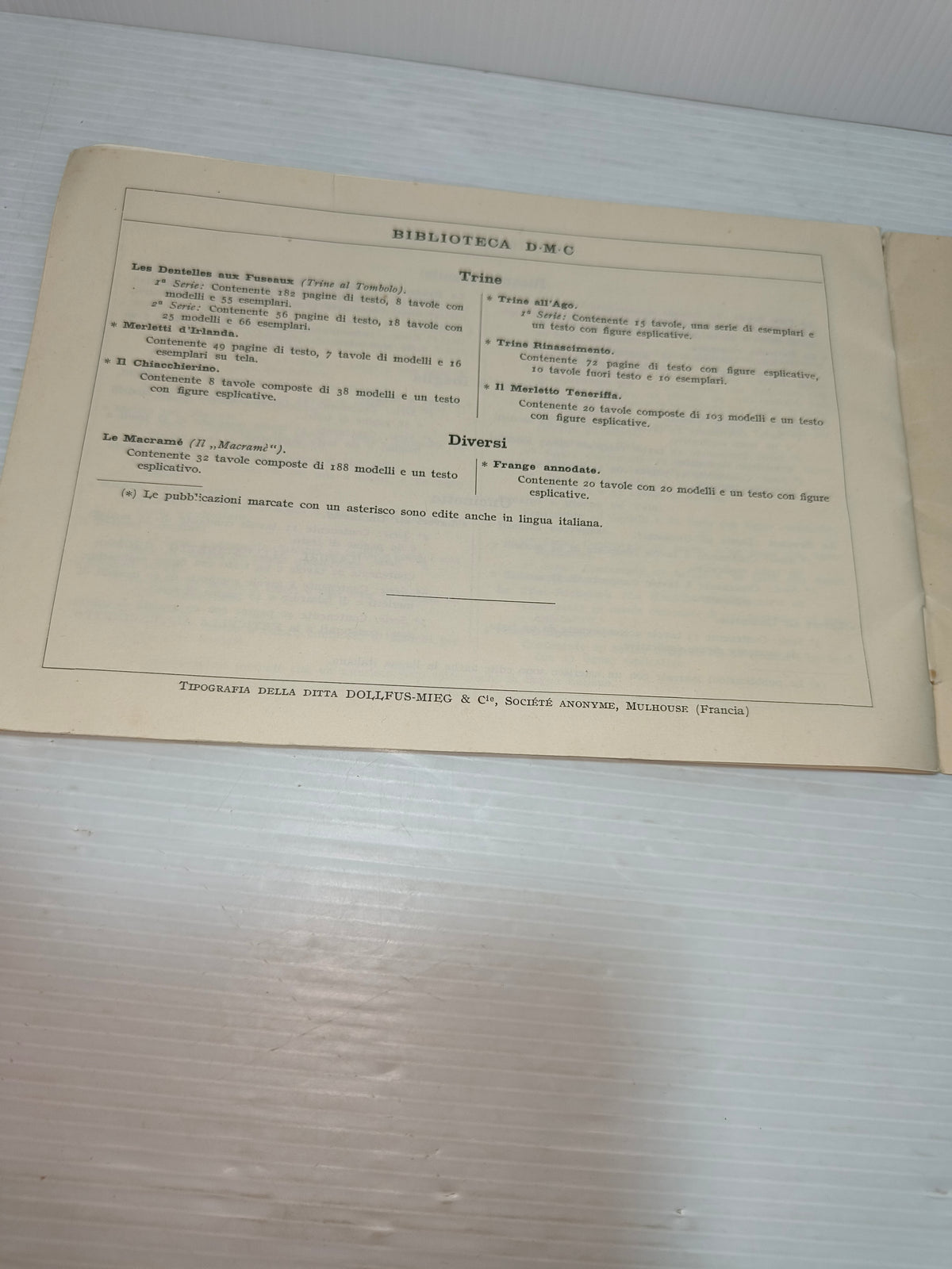 Libretto Punto Di Marca 3° serie Biblioteca DMC vintage, LEGGI