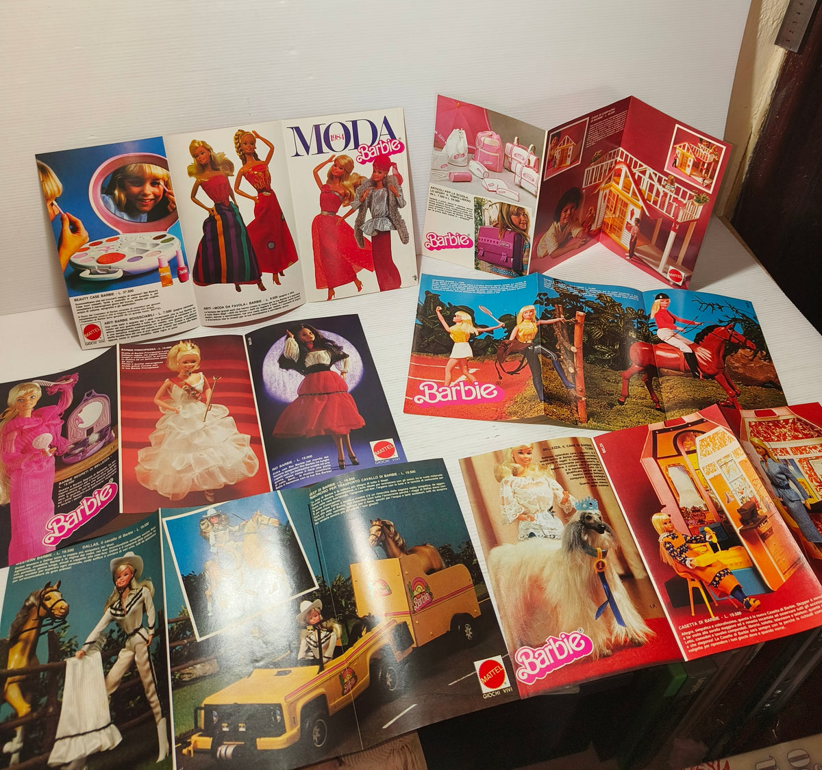Sei depliant Inserti Pubblicitari Barbie, anni 70