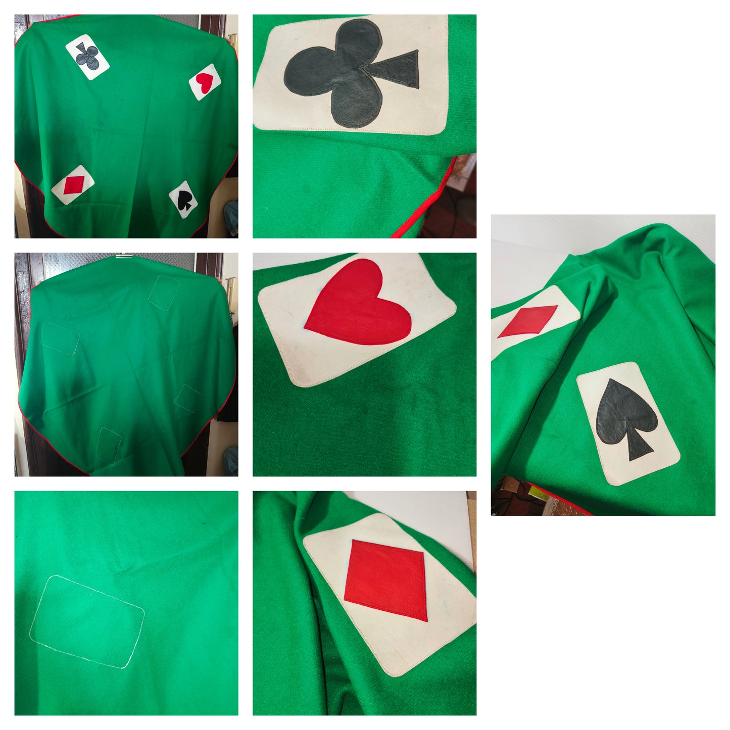 Tappeto da gioco per Poker in panno e pelle vintage