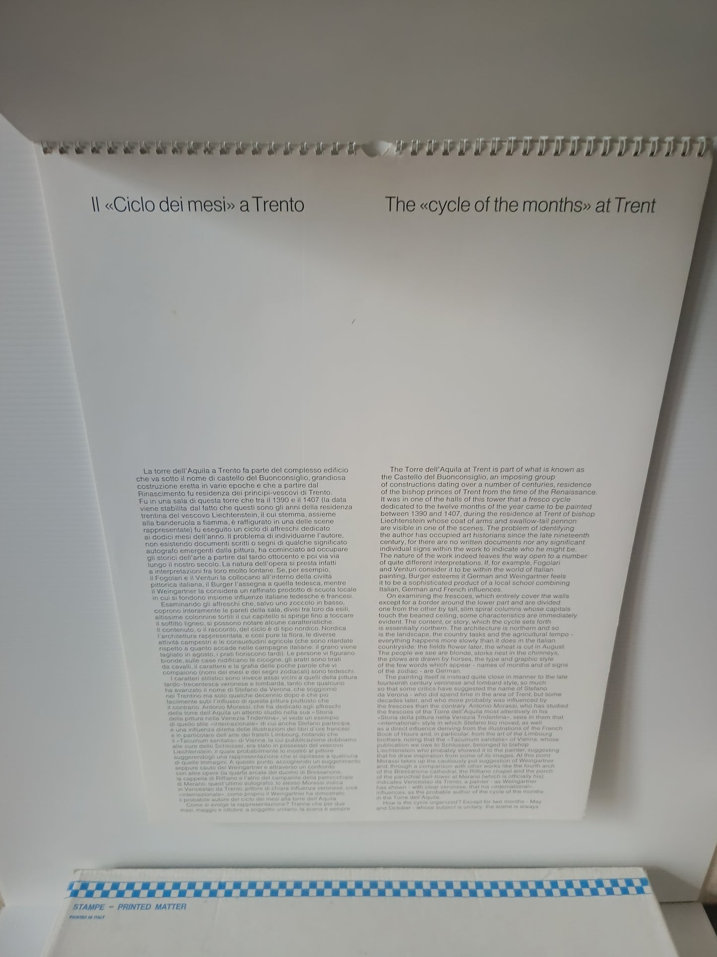 Olivetti Calendario 1975 il ciclo dei mesi a Trento