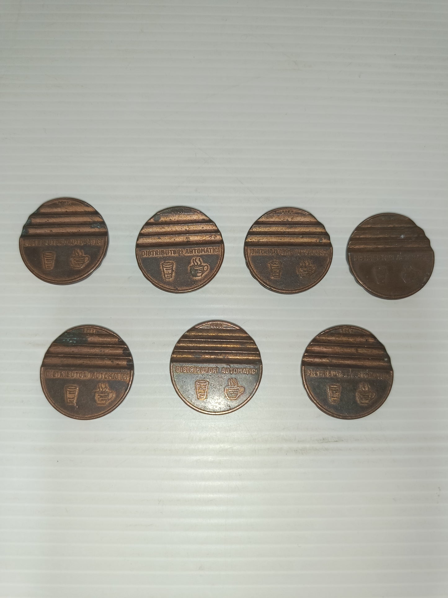 7 Gettoni Per Distributori Automatici Vintage