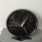 Logo Mercedes in plastica nero, diametro 18 cm. Circa