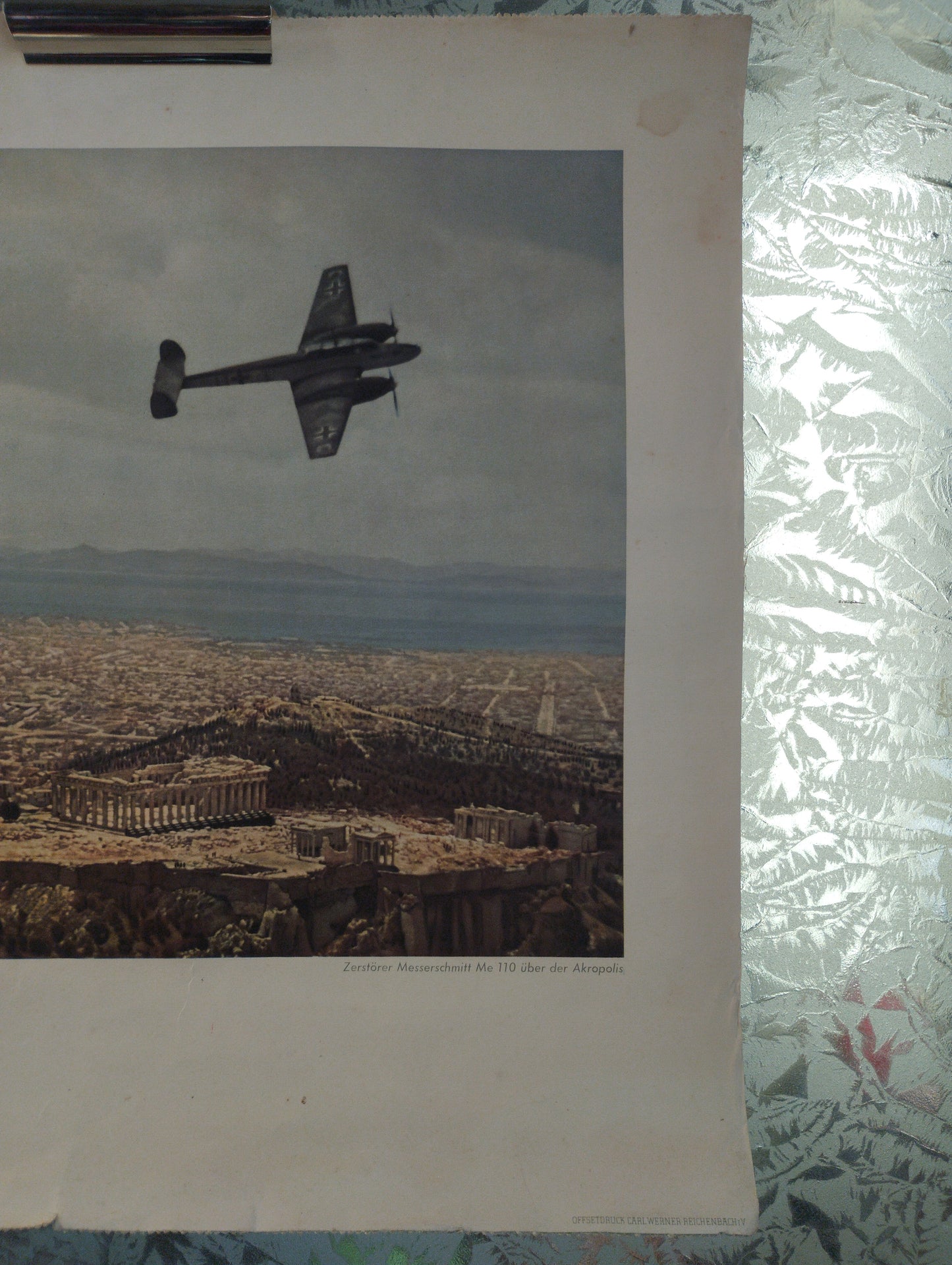 Rara Stampa Messerschmitt Me 110 sopra l'Acropoli
Da Calendario della  Luftwaffe 1942