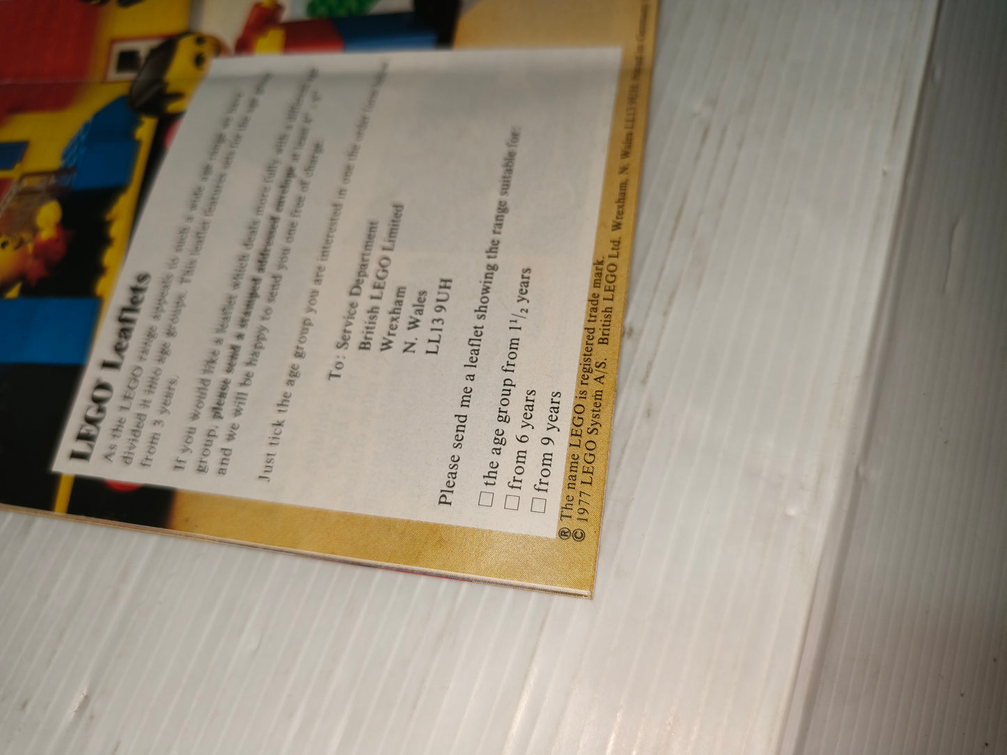 Depliant e adesivi Pubblicitari Lego, anni 70