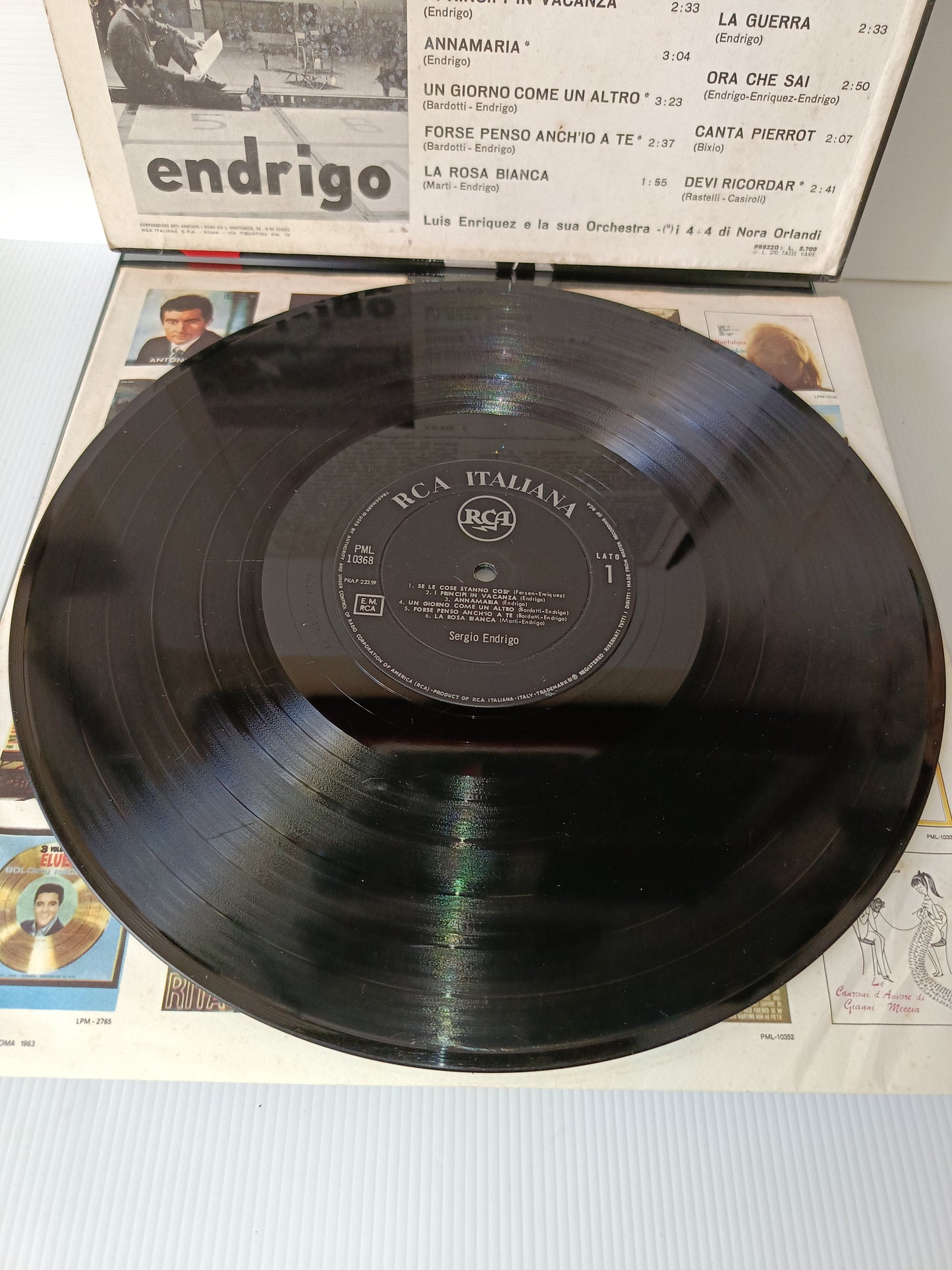 Endrigo Sergio Endrigo LP 33 Giri Edito nel 1963 da RCA Cod .PML 10368