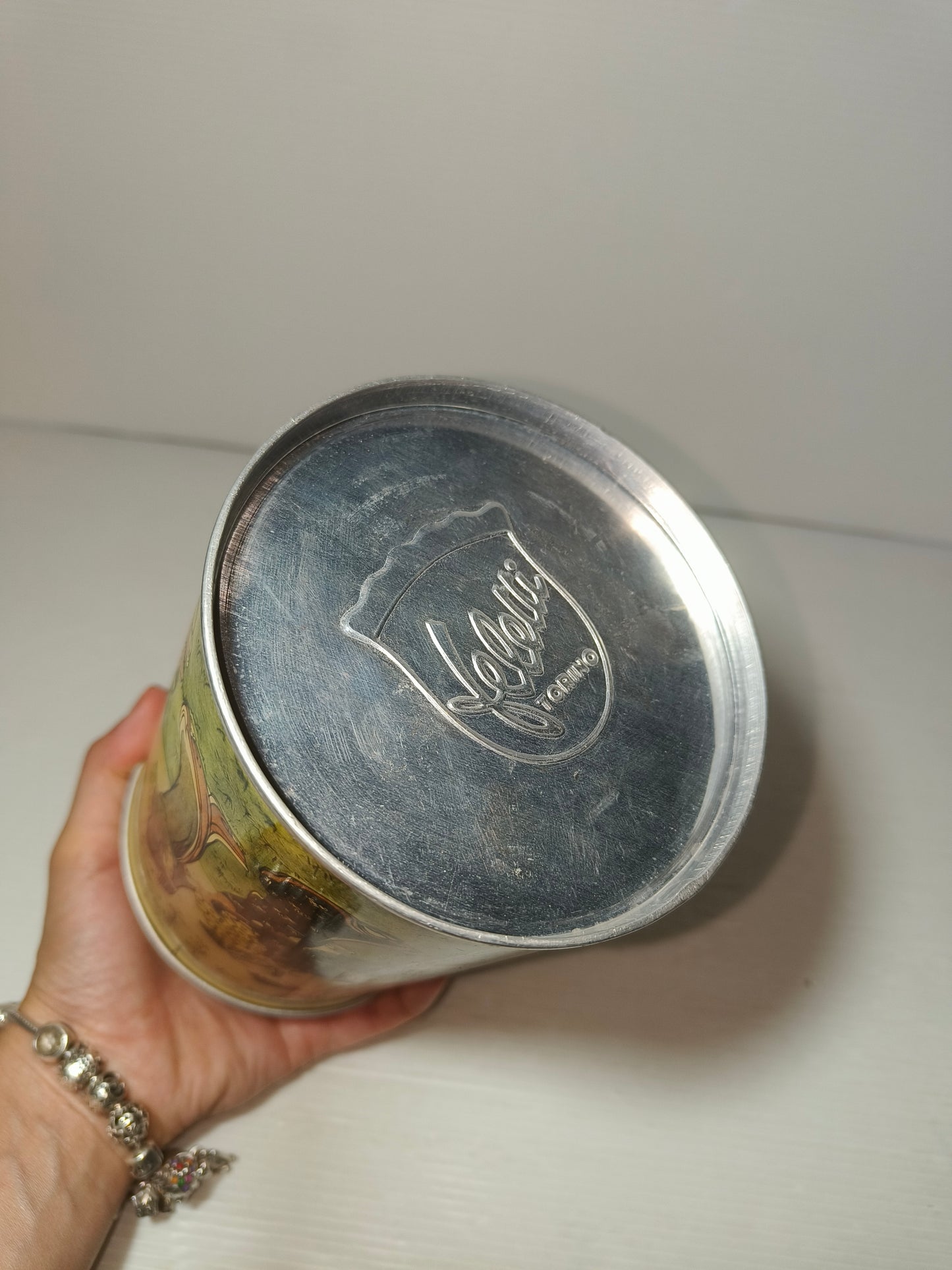 Scatola in alluminio vintage Feletti Torino, LEGGI