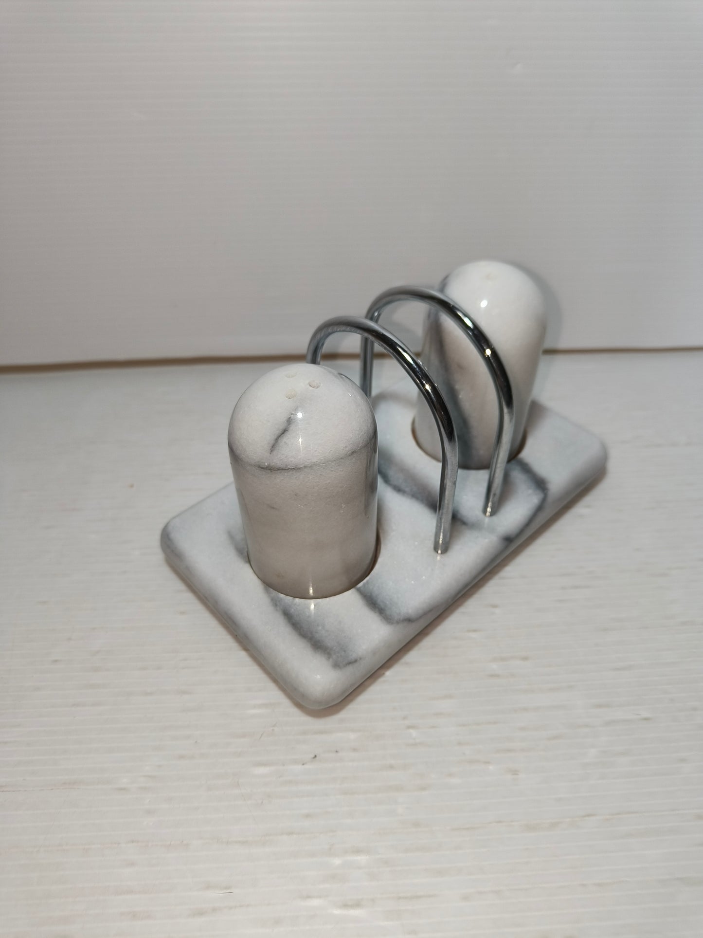 Sale e pepe porta tovaglioli in marmo vintage, LEGGI