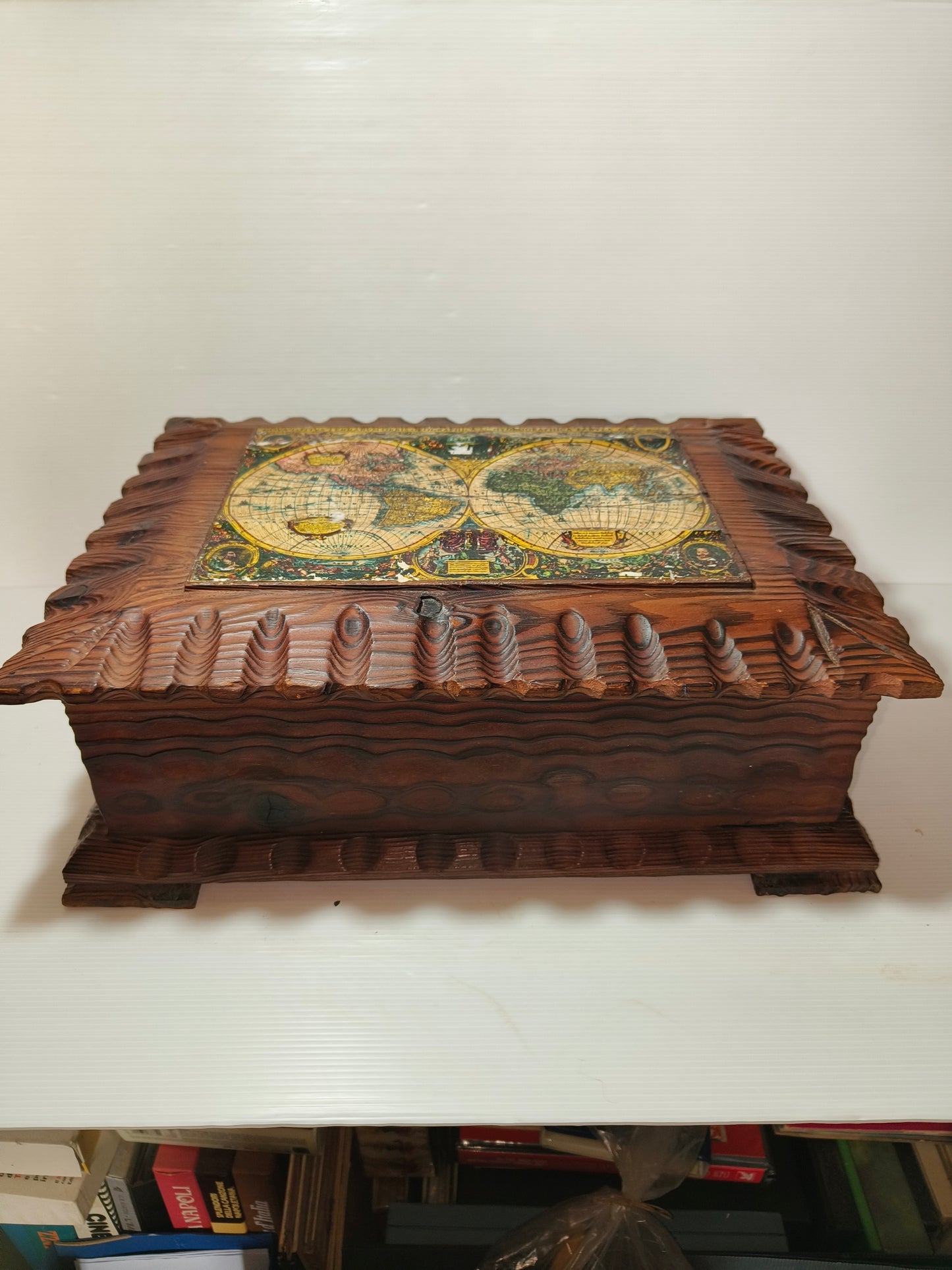 Scatola bauletto in legno vintage