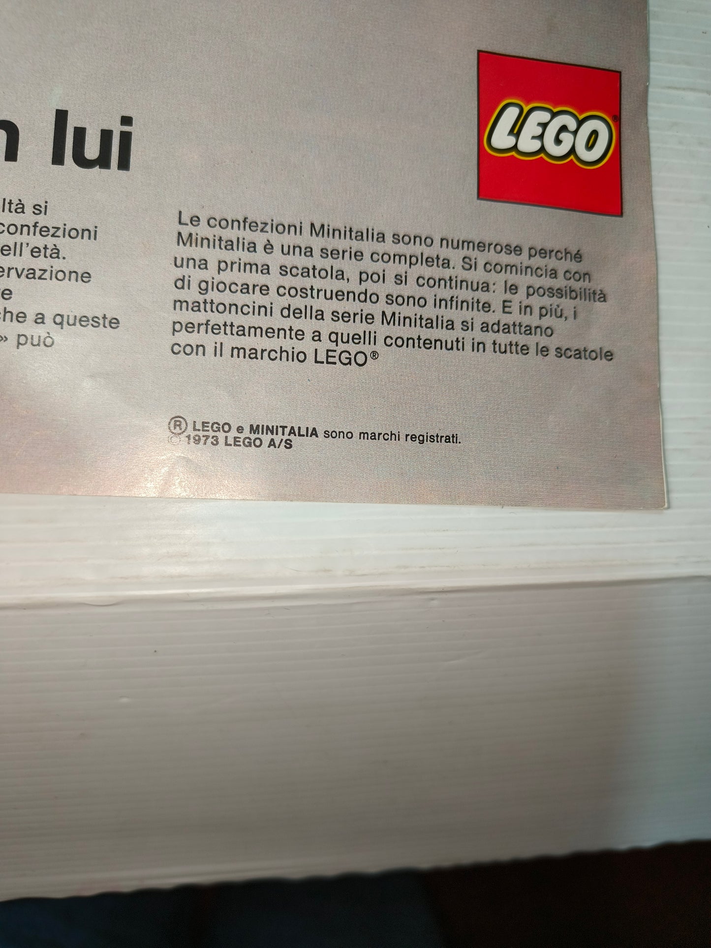 Depliant Pubblicitario Lego Minitalia, anni 70