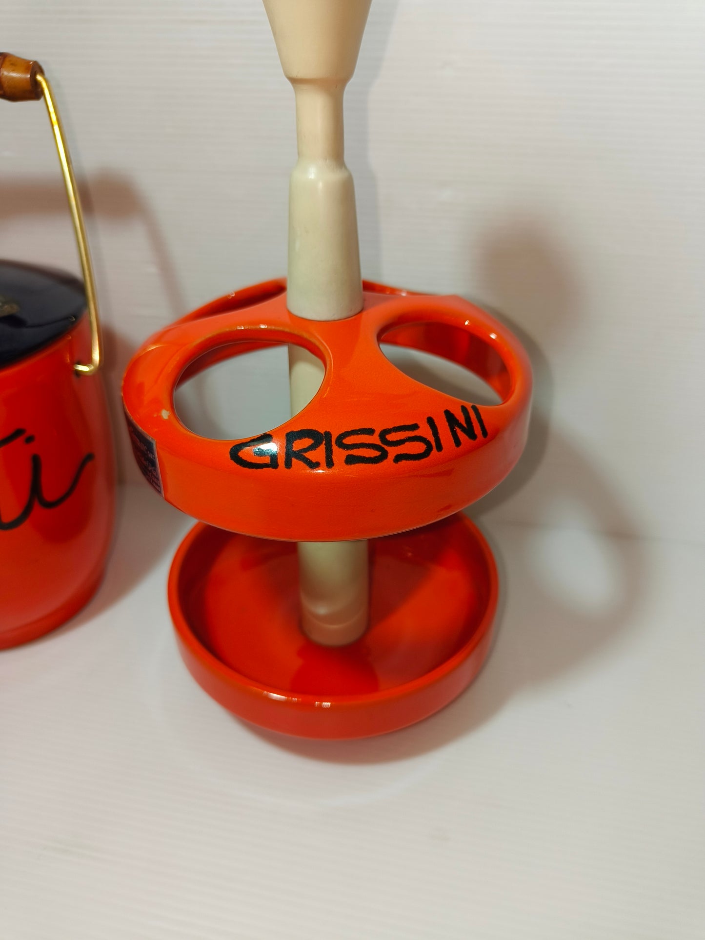 Porta grissini e biscottiera Ceramiche Cermac, anni 60-70 LEGGI