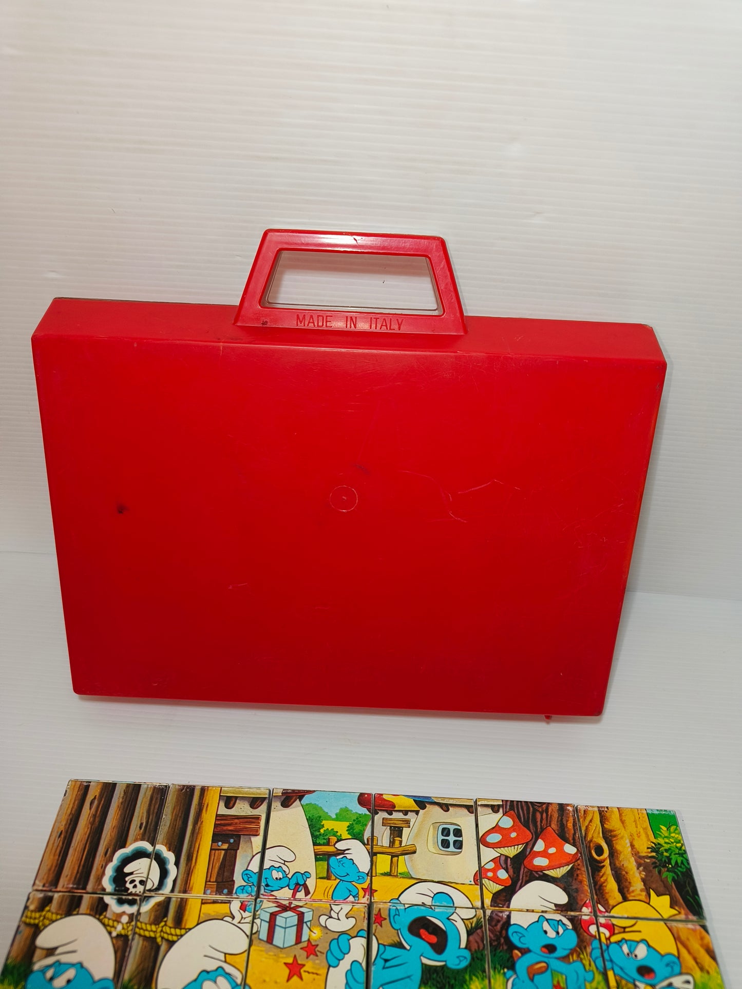 Cubi giocattolo Puffi anni 80, LEGGI