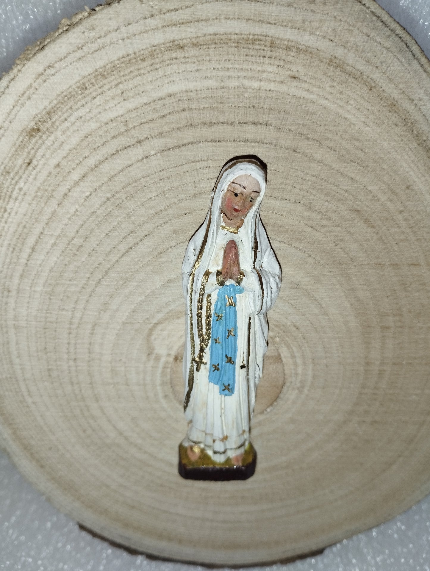 Madonnina In Legno Dipinta A Mano Vintage