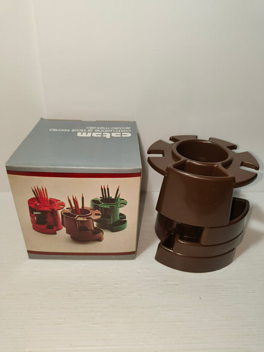 Advertising gadget Pen holder and stationery set, original from the 70s and 80s