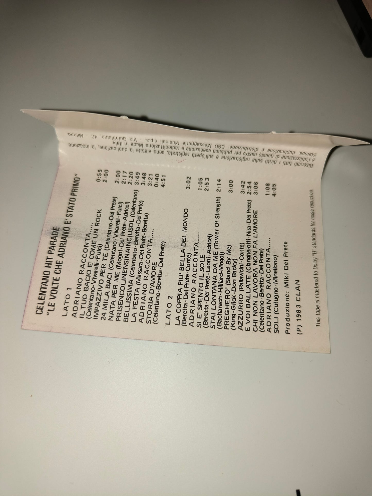 Celentano Hit Parade Le Volte Che Adriano È Stato Primo Musicassetta, LEGGI