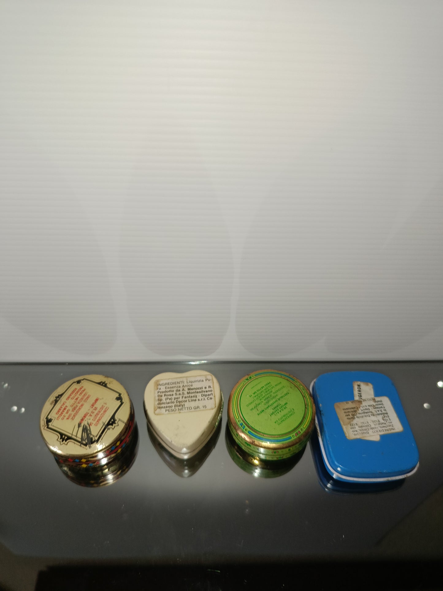 4 Scatolina Caramelle In Latta Vintage