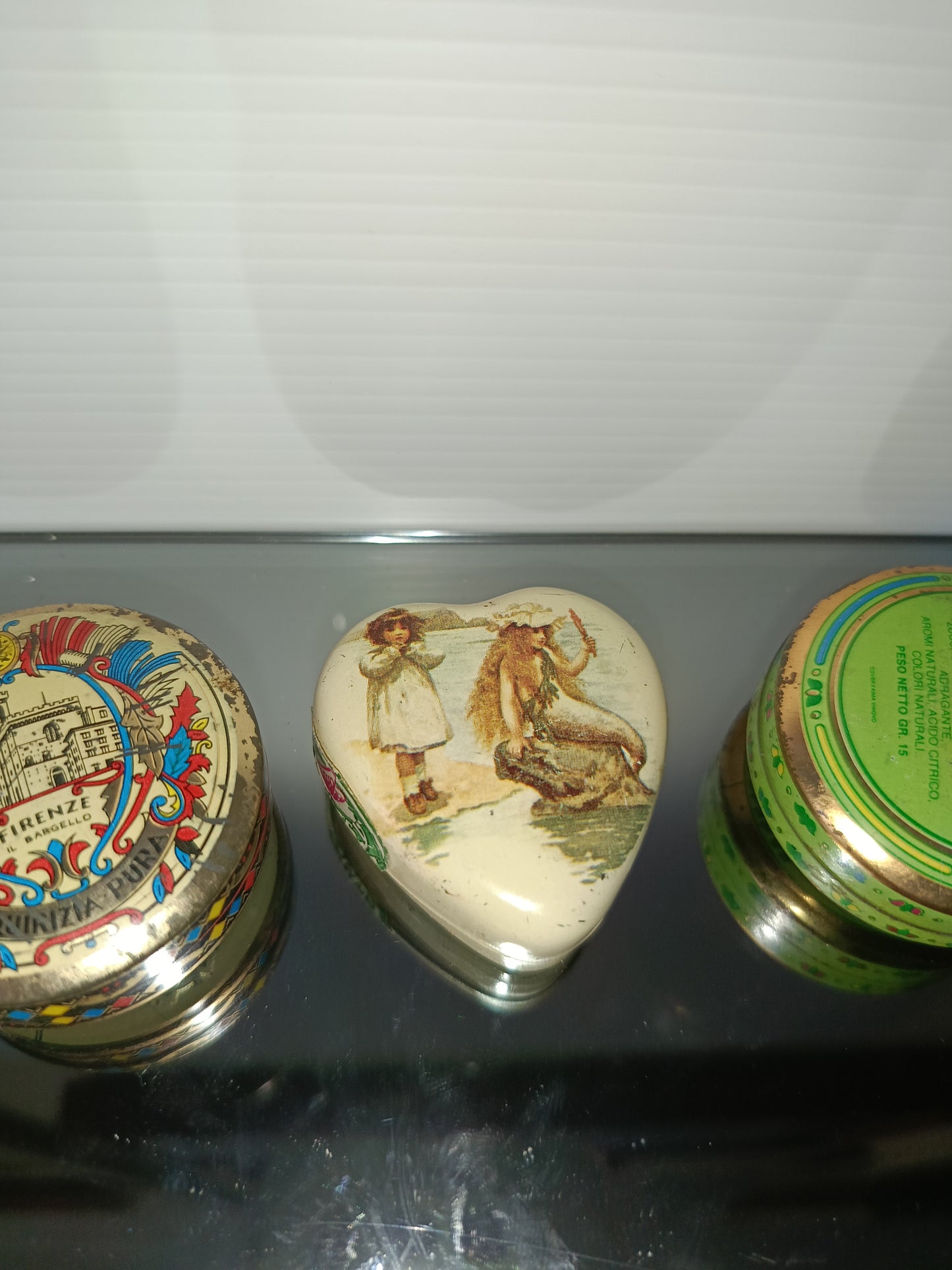 4 Scatolina Caramelle In Latta Vintage