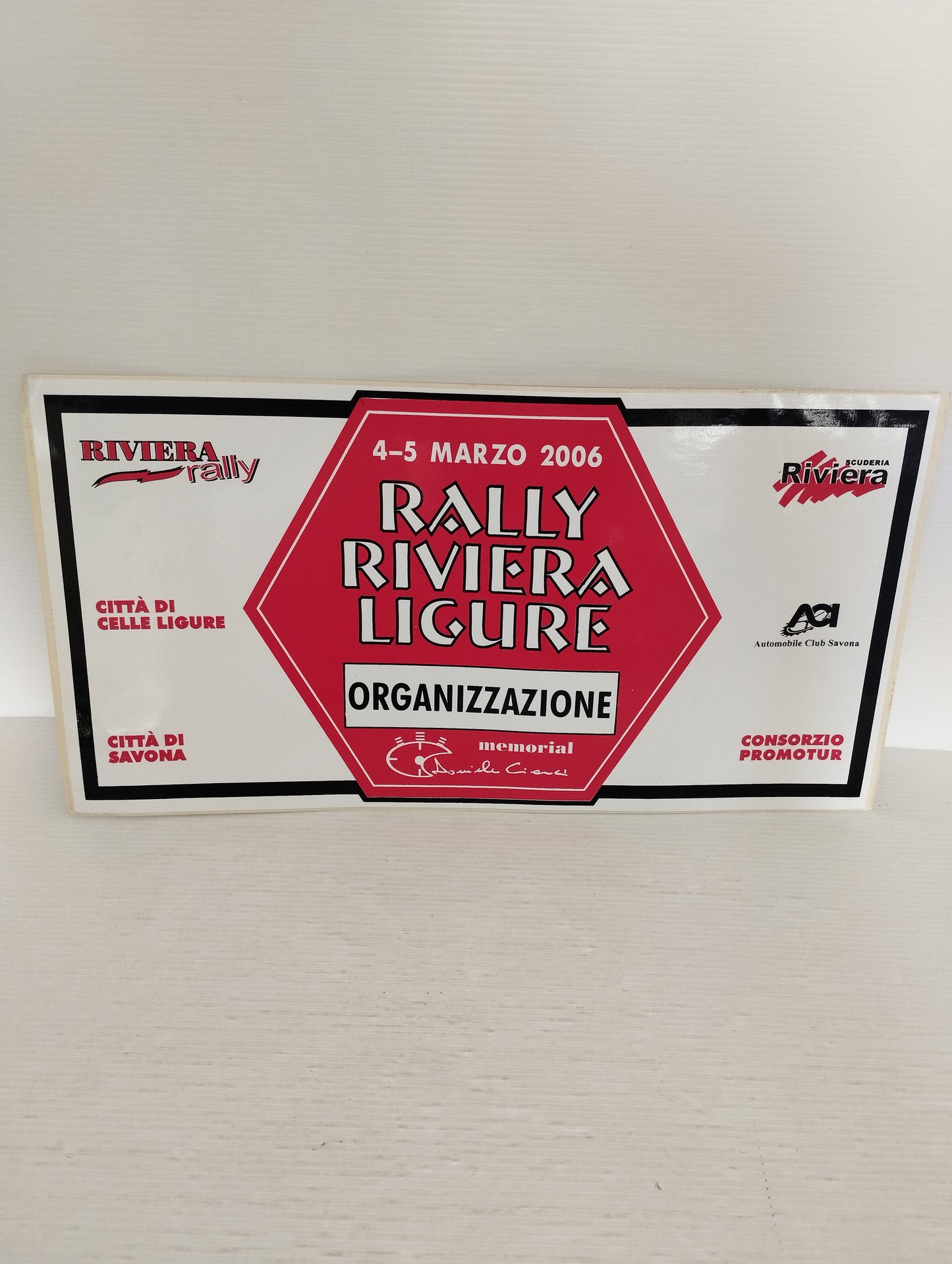 Rally Riviera Ligure 2006 Adesivo Originale
Organizzazione