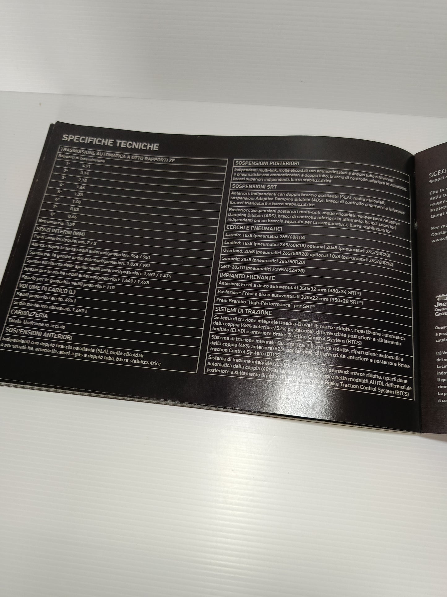 Libretto Jeep Grand Cherokee Pubblicitario