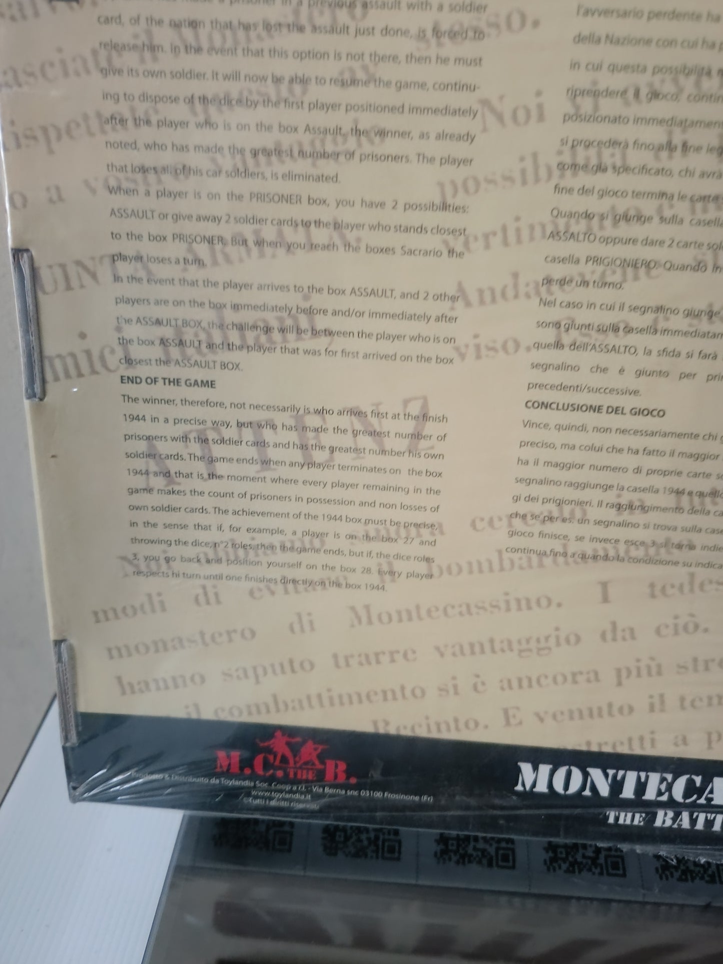 Montecassino The Battle Gioco Da Tavolo sigillato