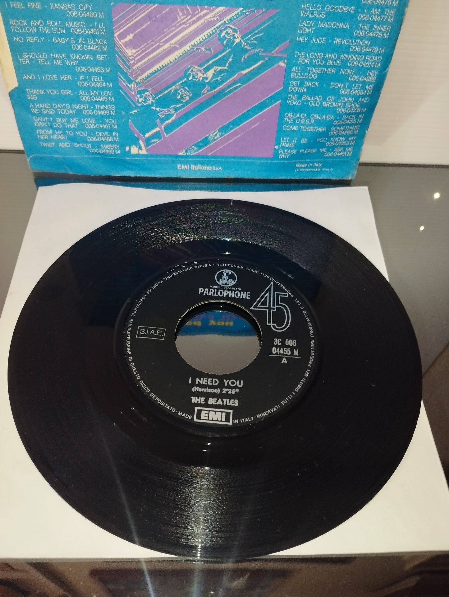 I Need You/Dizzy Miss Lizzy The Beatles 45 Giri Parlophone EMI Cod .3C 006-04455