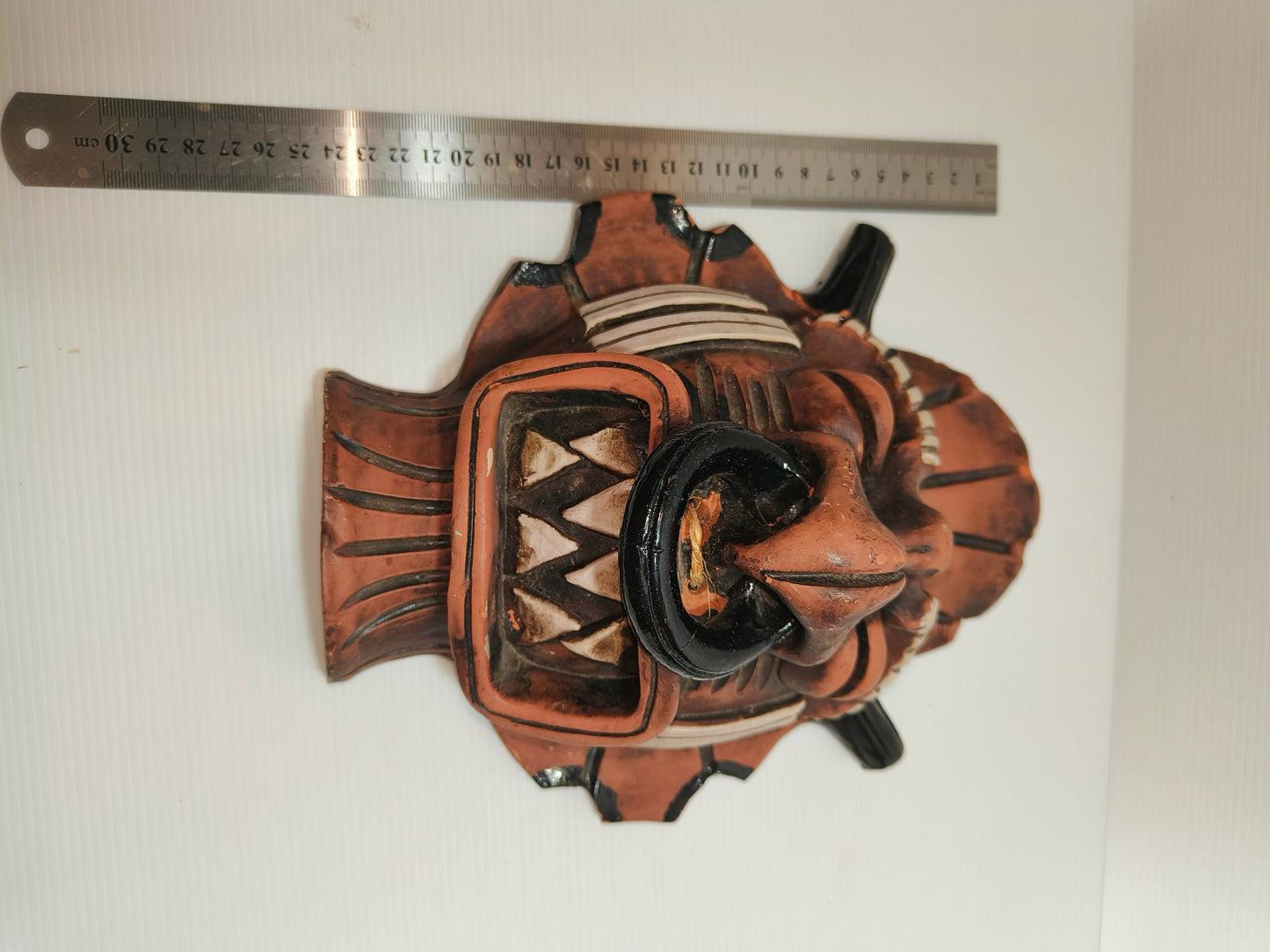 Maschera tribale in argilla America Del Sud Cachoba vintage, LEGGI BENE