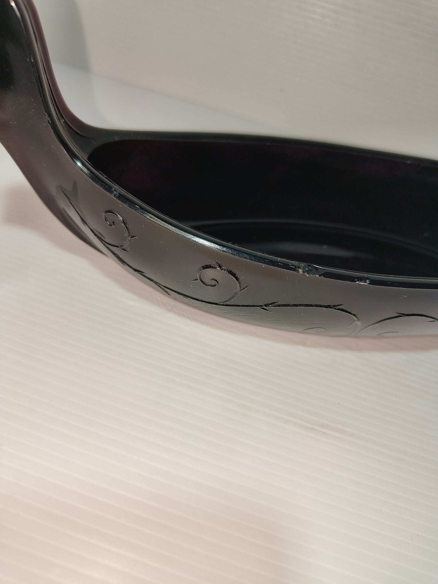 Murano Gondola In Vetro Nero Vintage, LEGGI