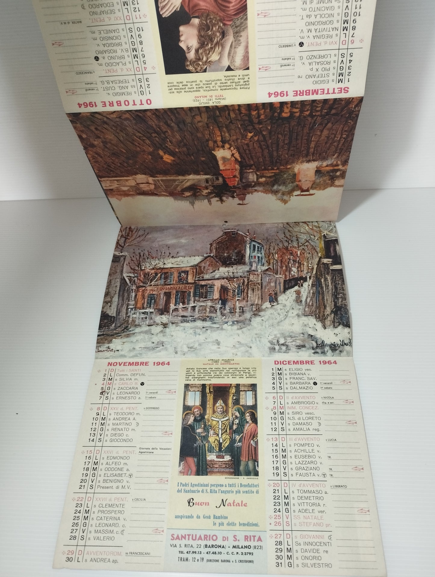 Calendario 1964 Santa Rita Da Cascia
In carta
