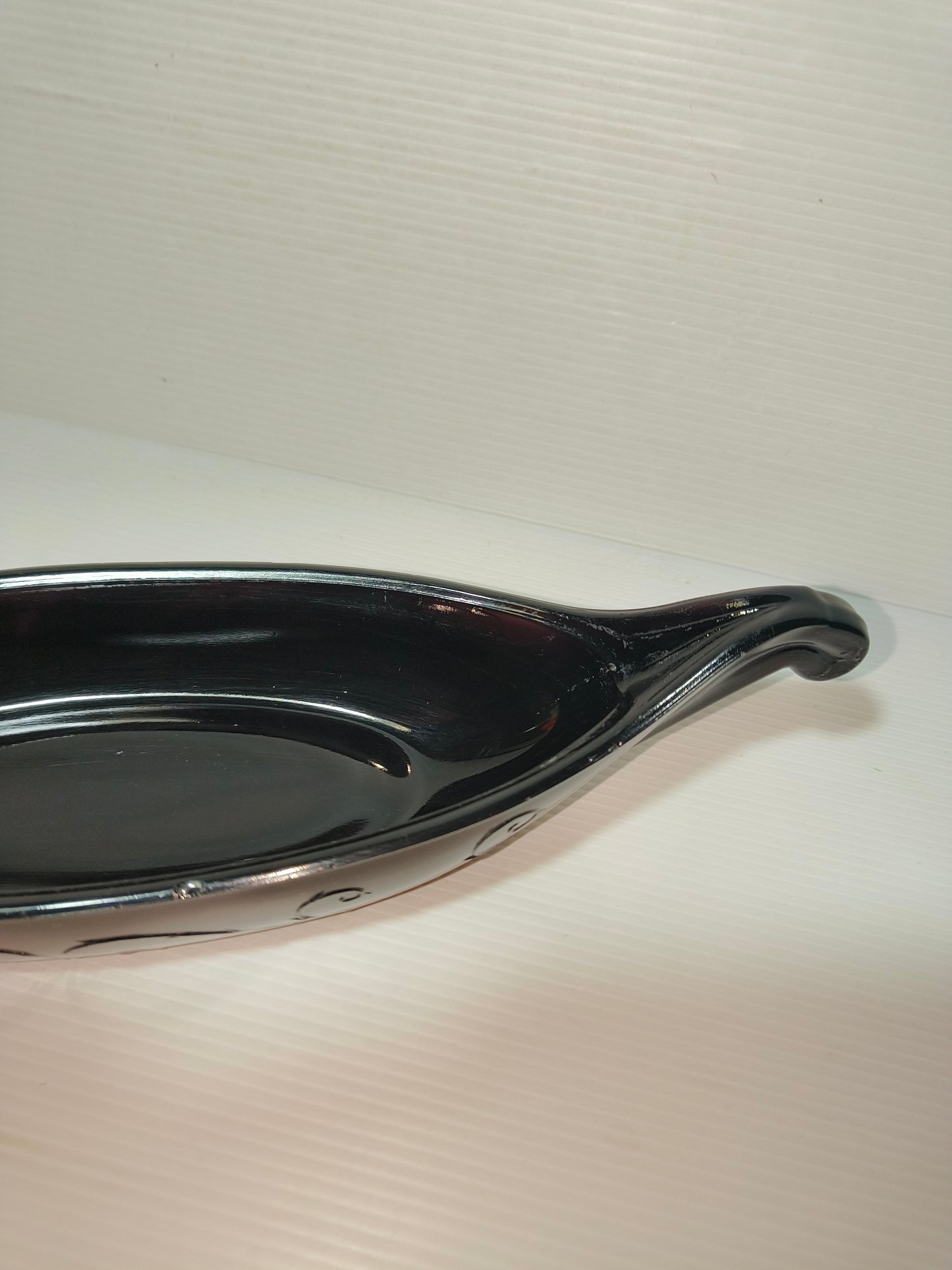 Murano Gondola In Vetro Nero Vintage, LEGGI