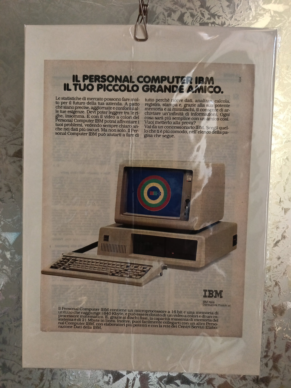 IBM Locandina Su Cartoncino Estratta Da Rivista Dell' Epoca