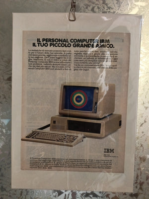 IBM Locandina Su Cartoncino Estratta Da Rivista Dell' Epoca