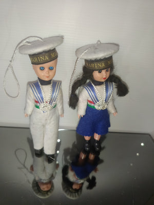 2 Bamboline Marina Militare Souvenir Vintage