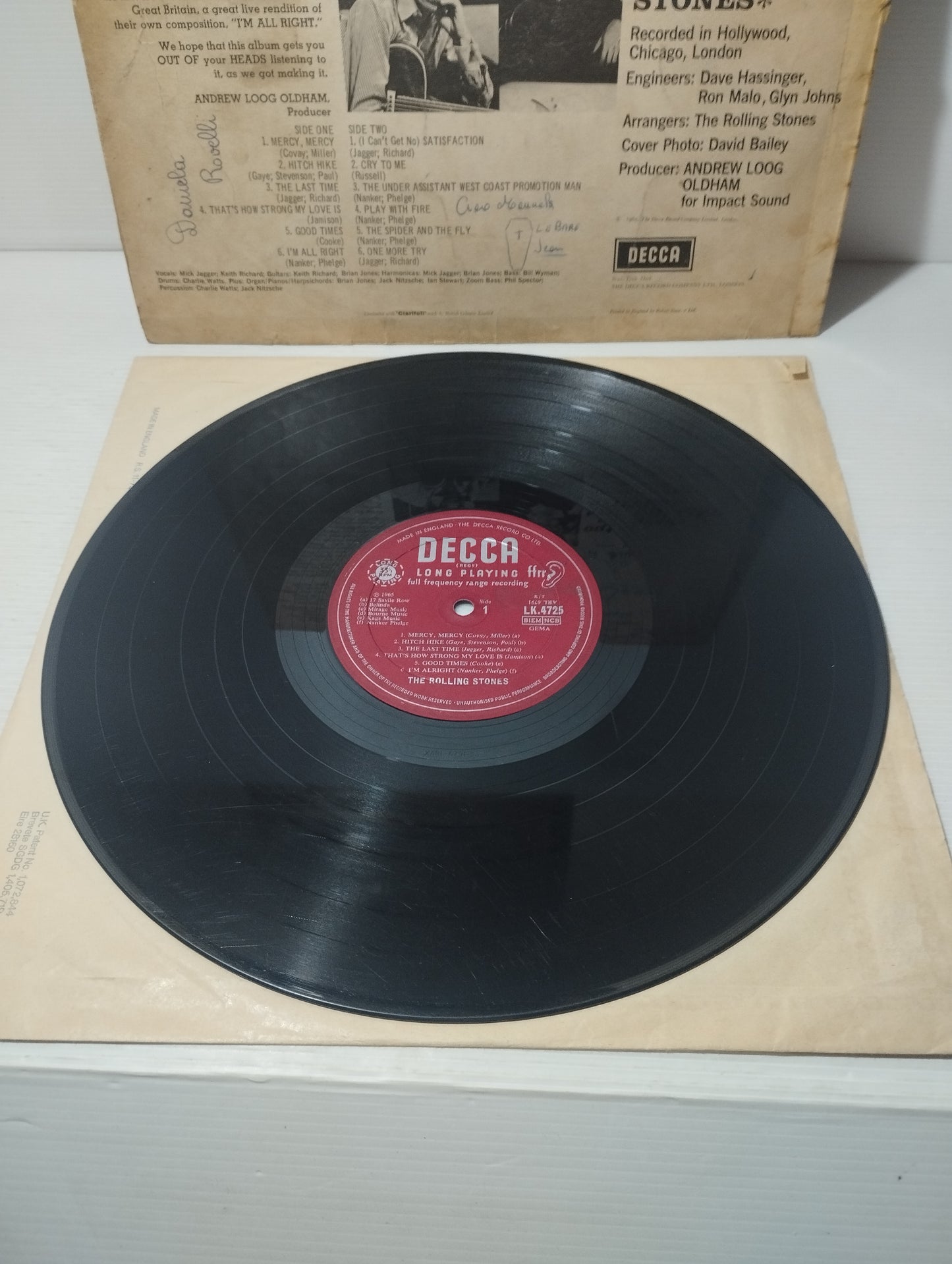 Out Of Our Heads The Rolling Stones Lp Edito nel 1965 da Decca
Mono Cod.LK 4725