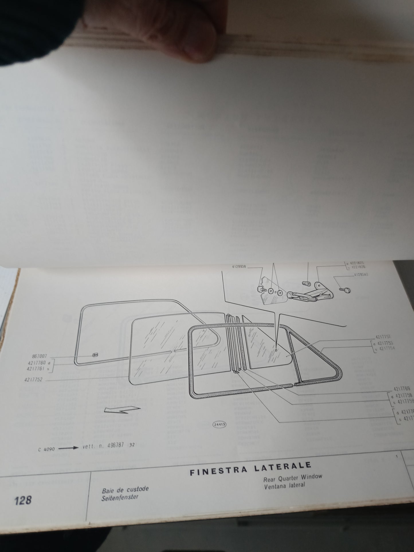 Fiat 128 Catalogo Parti Di Ricambio Carrozzeria 1° Ediz.1969