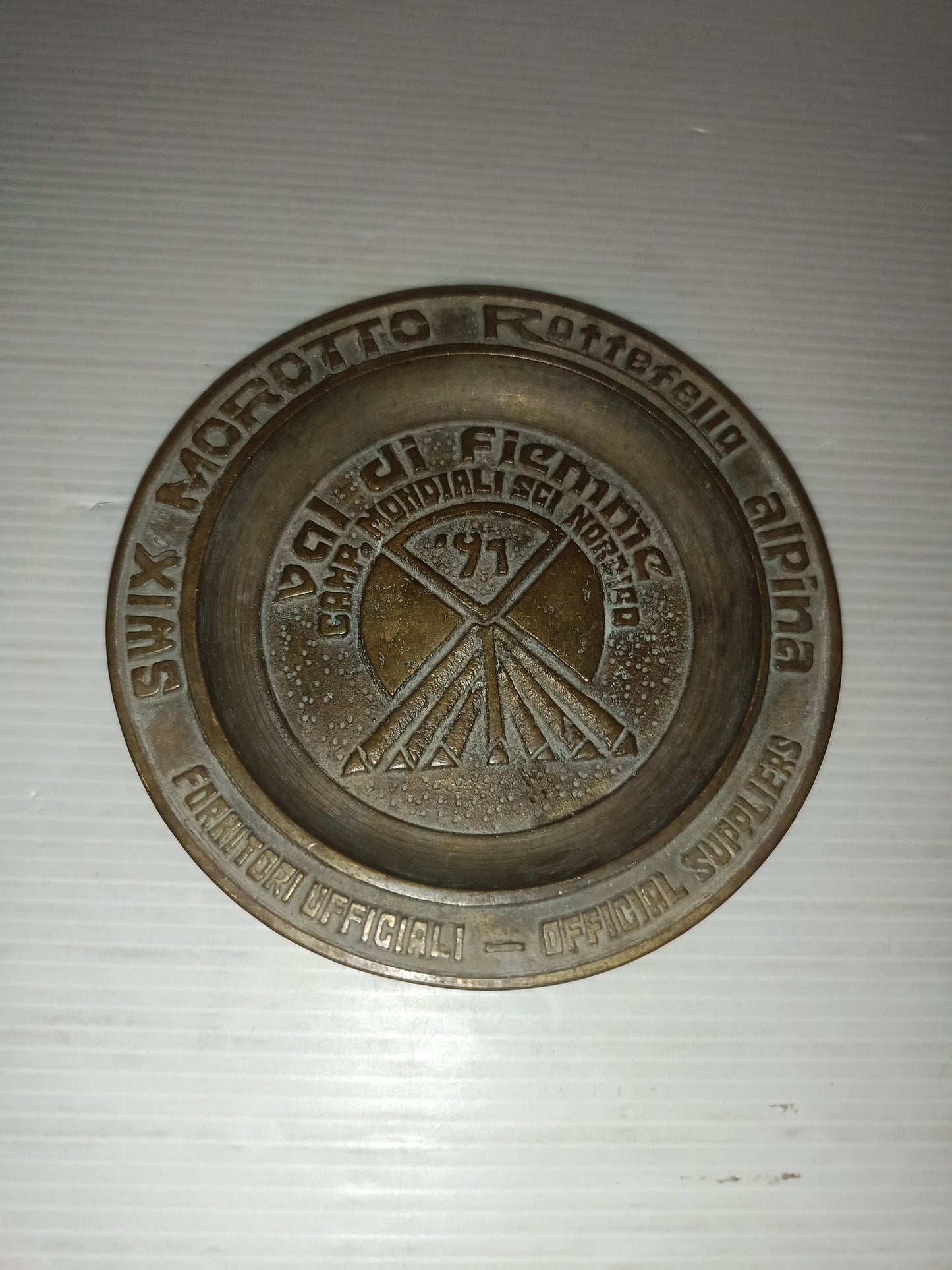 Piattino Commemorativo Camp.Mondiali Sci Nordico '91 Val Di Fiemme