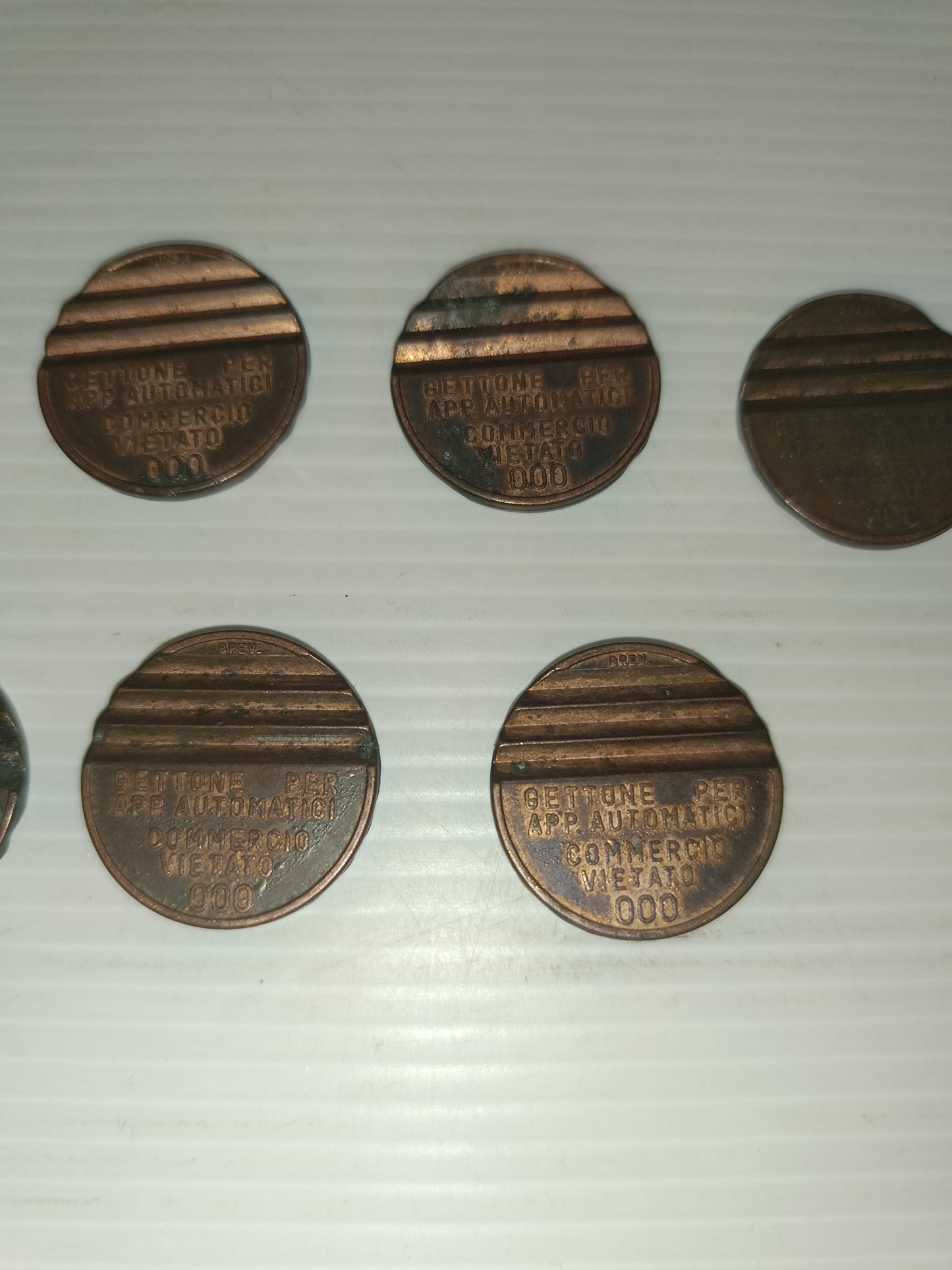 7 Gettoni Per Distributori Automatici Vintage