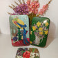 Scatole latta vintage soggetto fiori