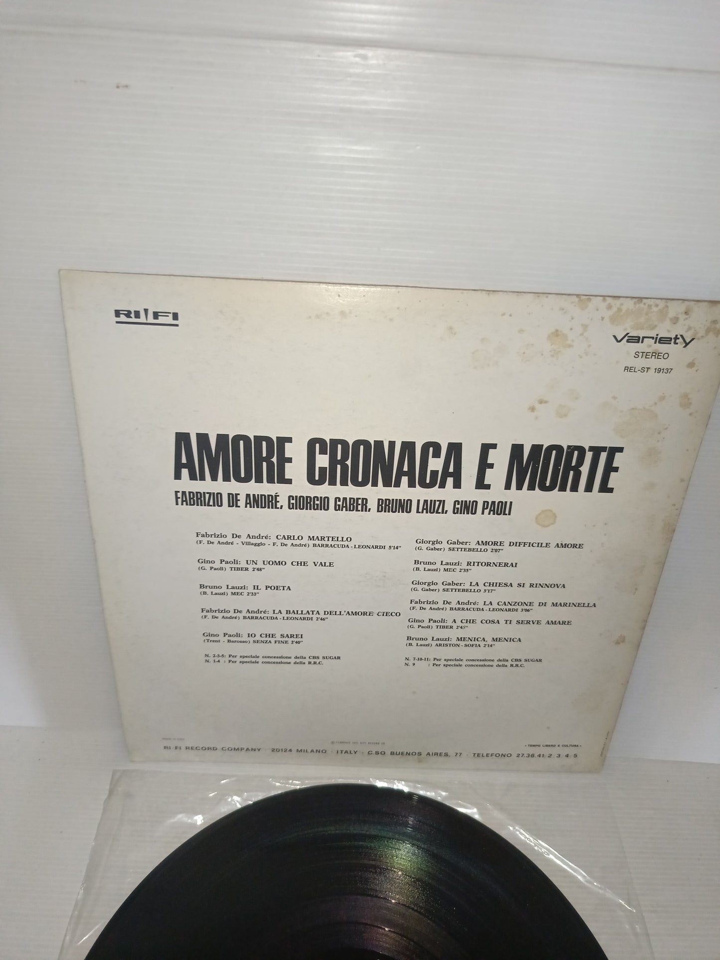 Amore Cronaca E Morte De André Gaber Lauzi Paoli Lp 33 Giri