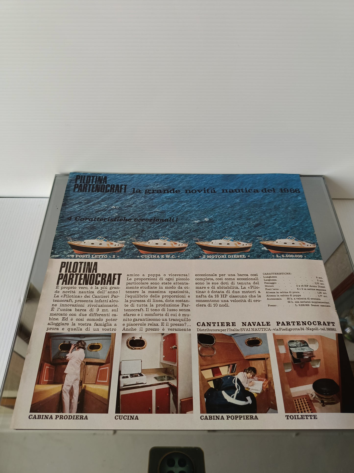 Inserto Pubblicitario 5°Salone Nautico Internazionale Genova  1966